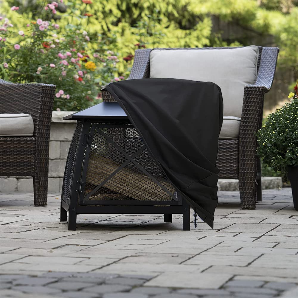 Outdoor Patio Fireplace Cover UCARE Waterproof 420D Oxford Square Hexagon Pagoda Fire Pit Fireplace Dust Covers with Drawstring