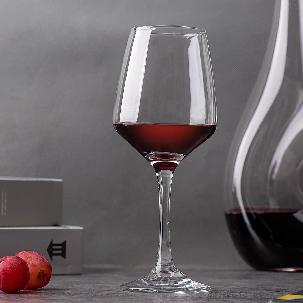 C CREST Wine Glasses Set of 8, 12oz, Lead-free, Clear, Durable Glassware