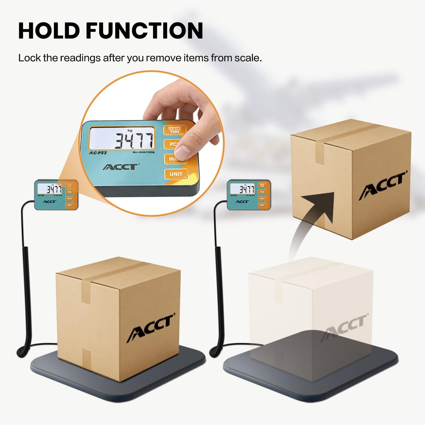 ACCT Digital Postal Scale, 200 KG/440 lbs Capacity, Commercial Weighing Scale for Parcels, Mail, Warehouses, Home, Luggage