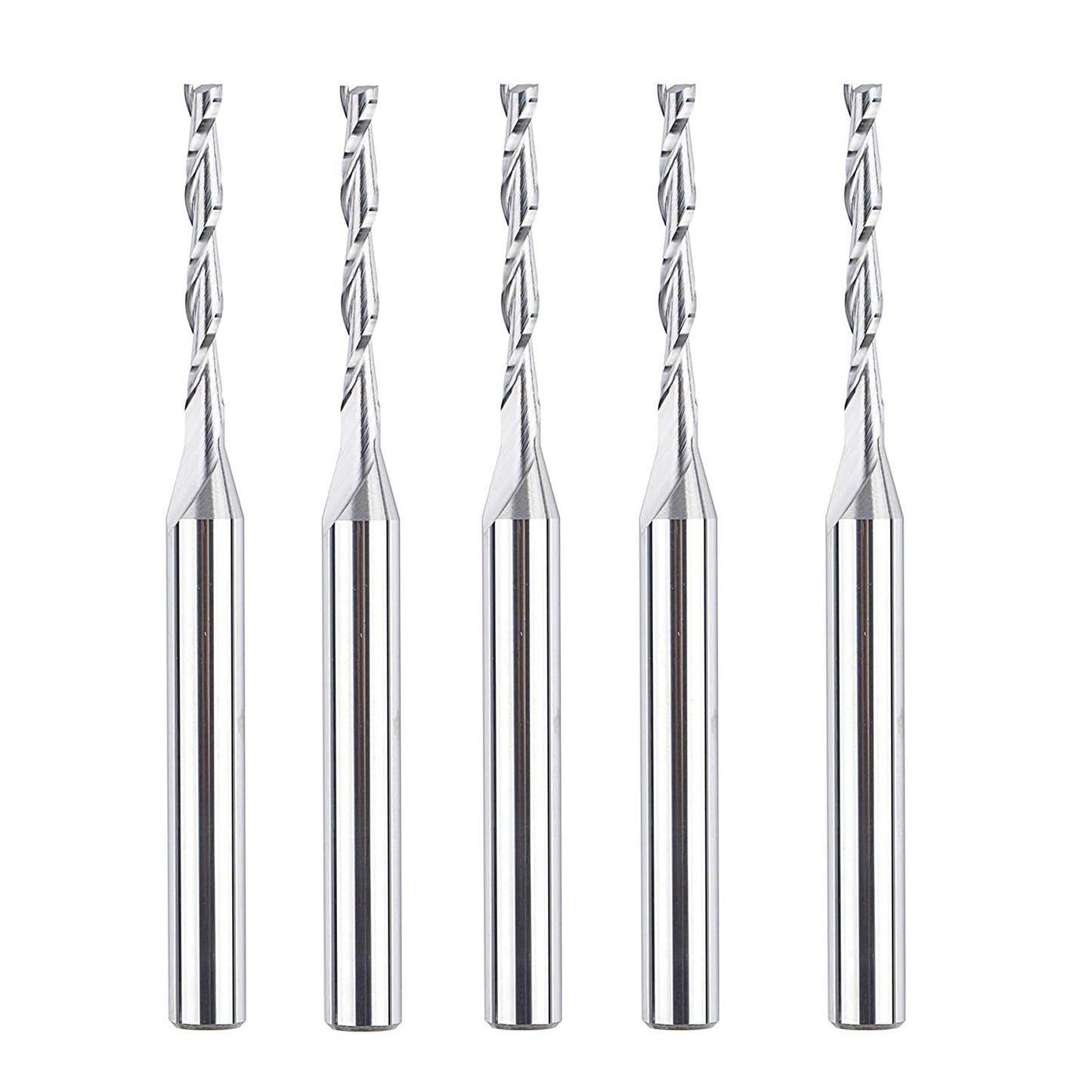 SpeTool 5PCS Spiral Upcut Router Bit Set with 1/8 Inch Cutting Diameter 1/4 Inch Shank Router Bits Slot Inlay Cutter Carbide CNC Bits for Woodworkking