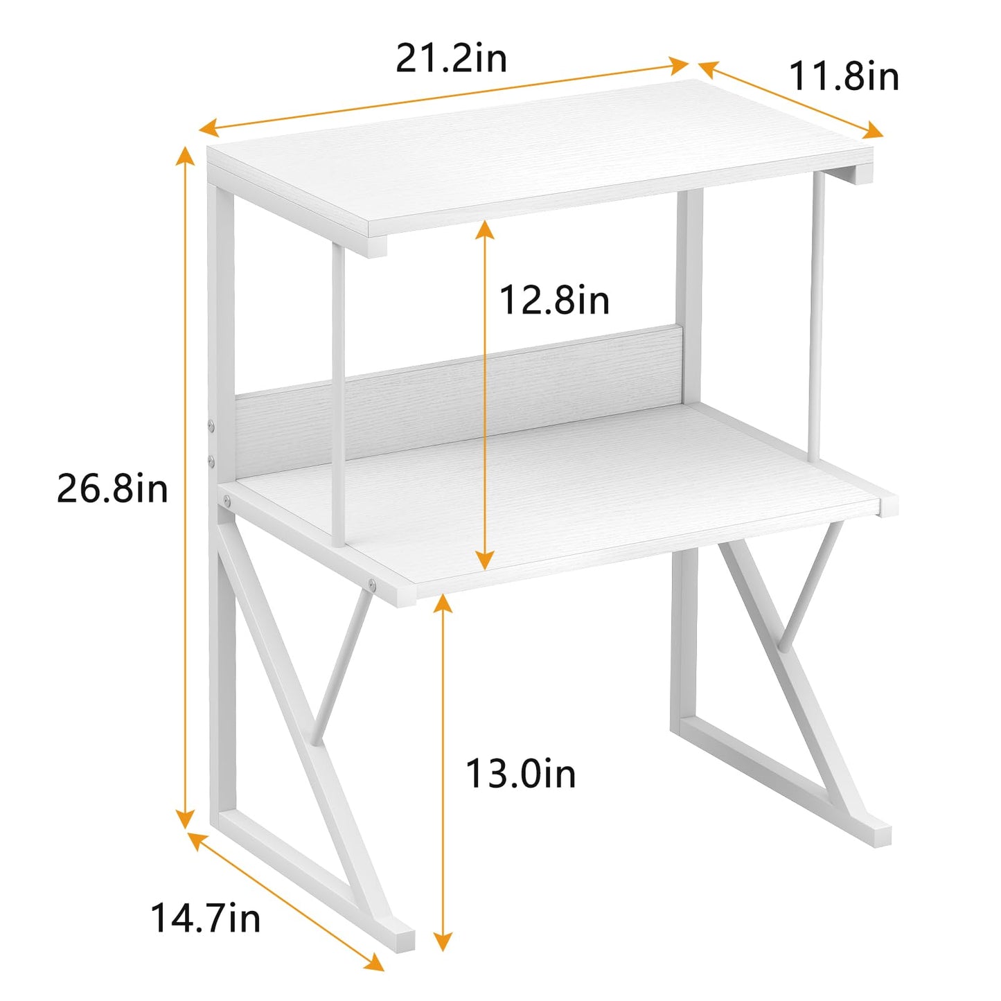 aboxoo Printer Stand for Desk, Desktop Printer Shelf Large Printer Stands 3 Tiers Multi-Purpose Desk Office Organization Shelves for Home Office Printer Fax Book, White
