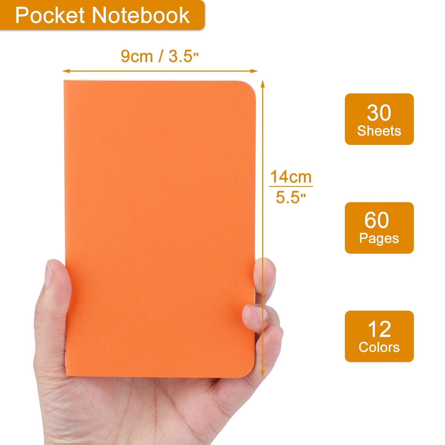 ZCZN 60 Pack Mini Notebooks Bulk, 3.5x5.5 Inches Colorful Blank Pocket Journals, 30 Sheets/60 Pages, Small Blank Notepads for Students, School, Office Supplies, Daily Notes (60)