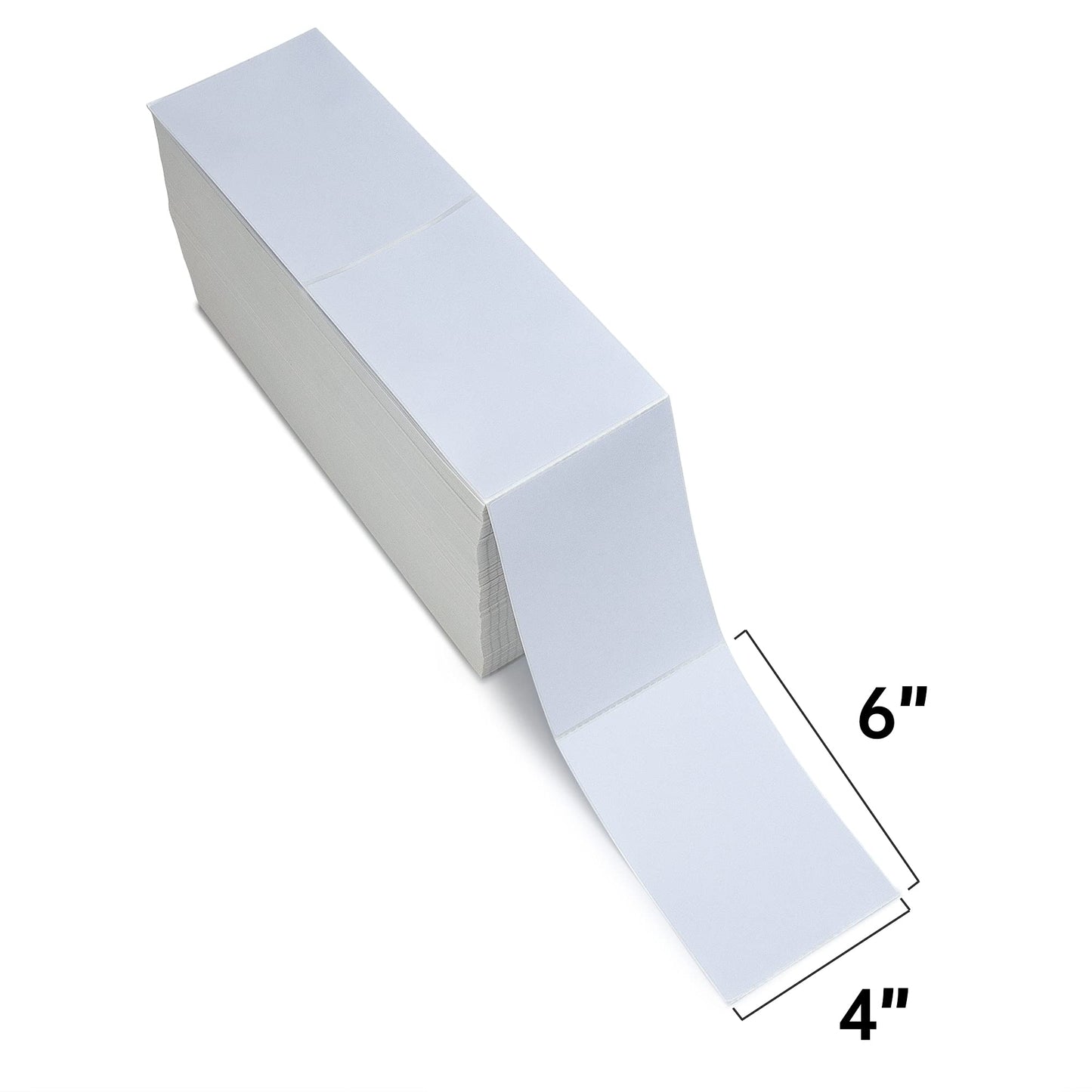 L LIKED 2500 Fanfold 4" x 6" Direct Thermal Shipping Labels, with Perforated line for Thermal Printers - Compatible with Zebra & Rollo Printer