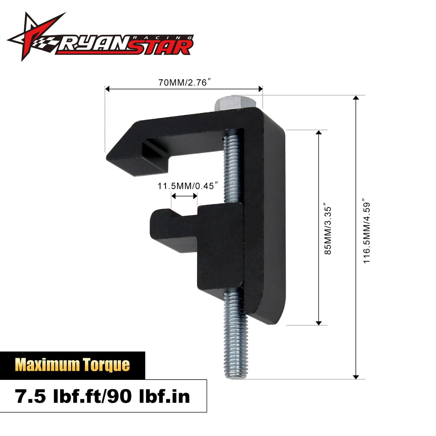 RYANSTAR RACING Utility Track System Mounting Clamp Compatible with Toyota Tacoma/Tundra Truck Cap/Camper Shell, Set of 4 - Black