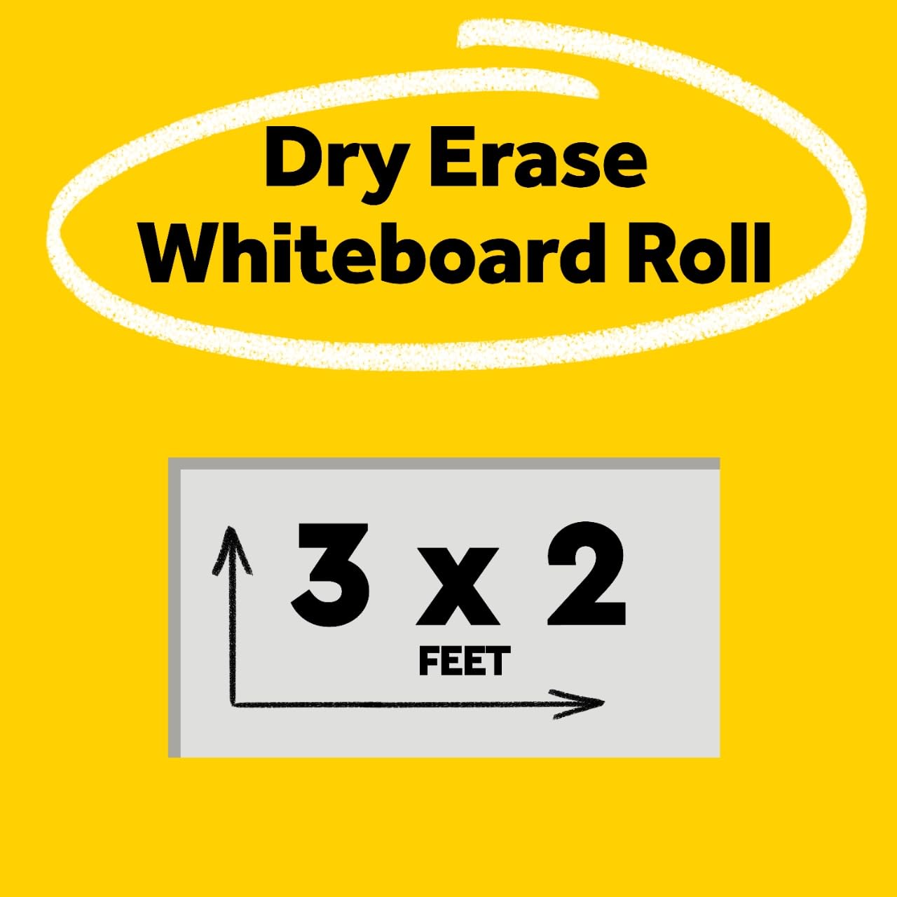 Post-it Dry Erase Whiteboard Film Surface for Walls, Doors, Tables, Chalkboards, Whiteboards, and More, Removable, Stain-Proof, Easy Installation, 3 ft x 2 ft Roll, White, 3 x 2 Feet (DEF3x2)