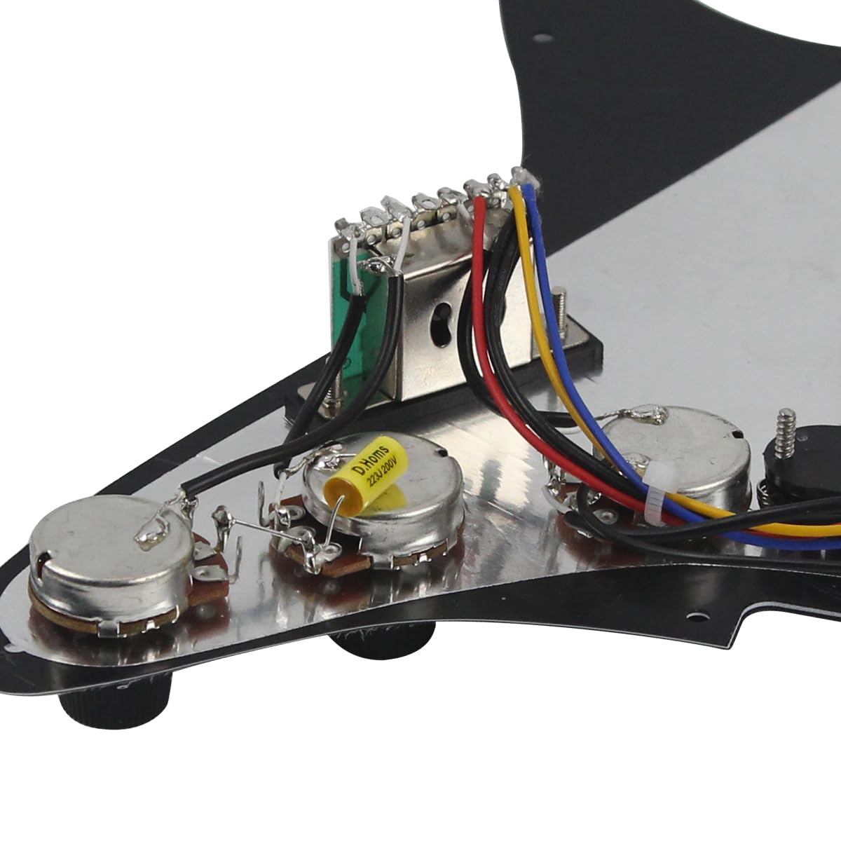 FLEOR Alnico 5 Prewired Pickguard 3 Single Coil Pickups Loaded Electric Guitar Pickguard-Black