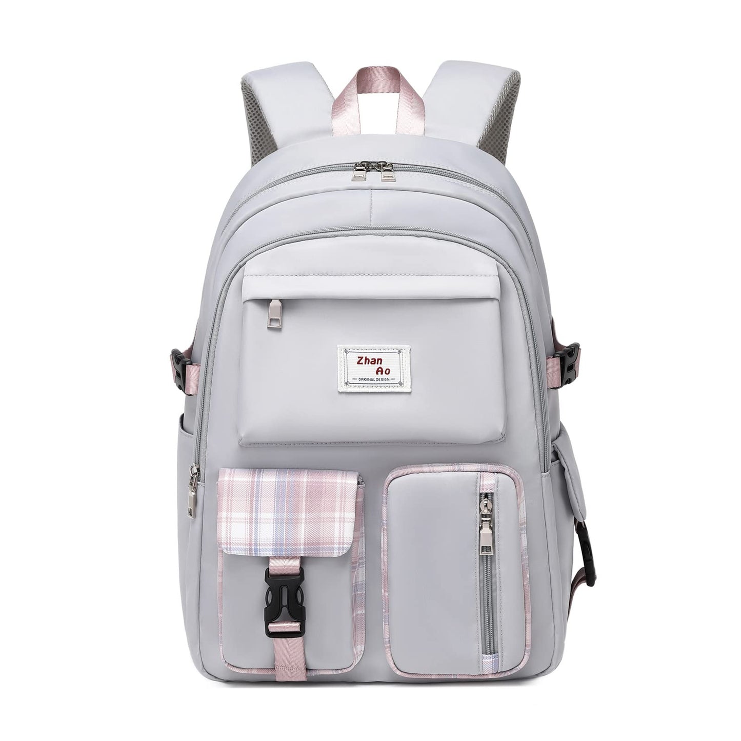 FANDARE Casual Backpack Girl School Bag Boy Daypacks Large Laptop Bag Students College Daypacks Bookbag fit 15.6 inch Laptop Teens Travel Spring Outing Shopping Rucksack Waterproof Polyester Gray