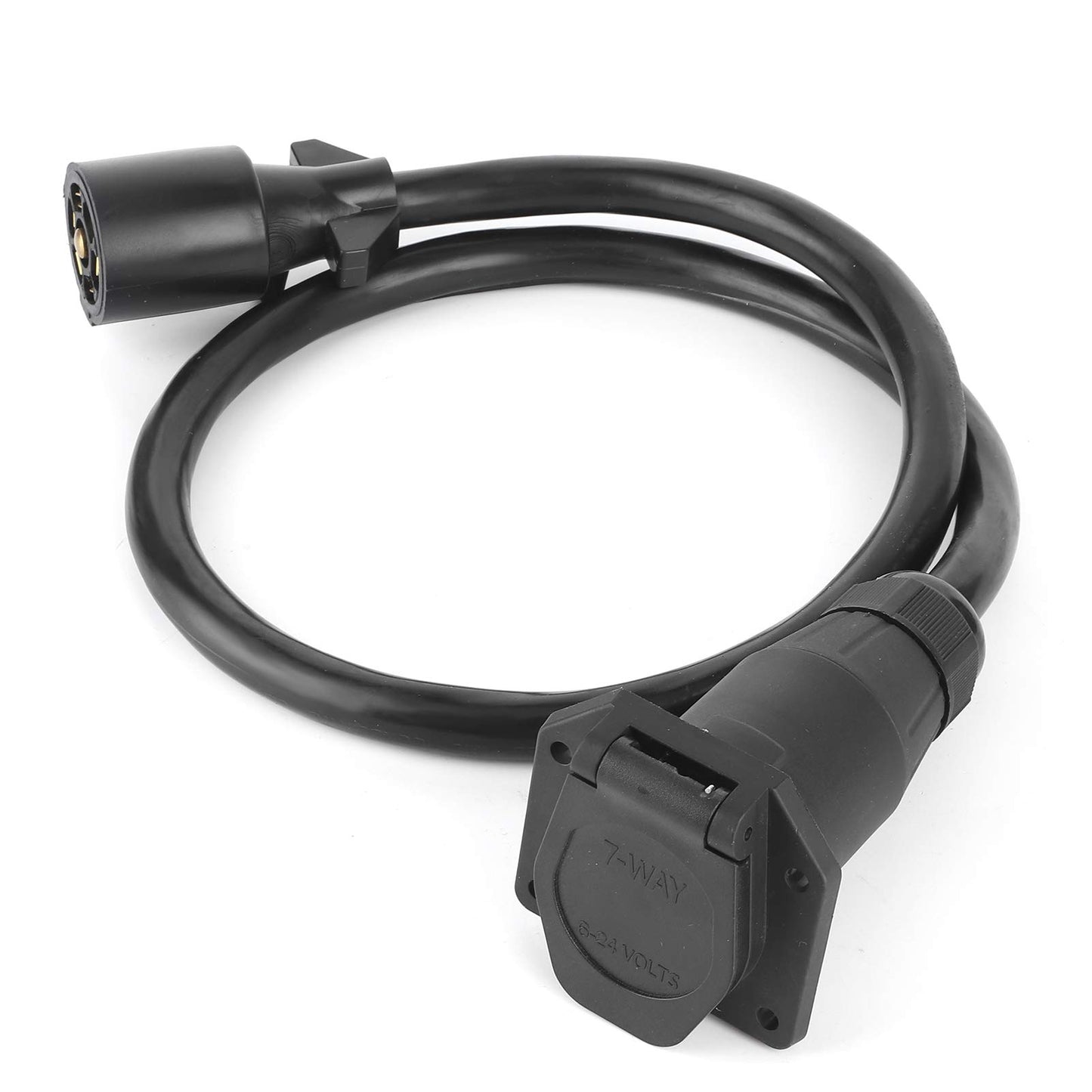 Trailer Extension Cord, 7 Way 3.5ft Double Prong Male Plug Trailer Wiring Connector RV Connecting Line