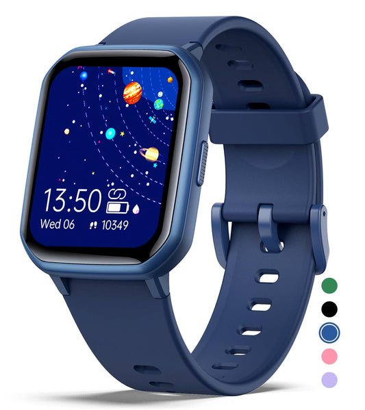 Mgaolo Kids Smart Watch for Boys Girls,Kids Fitness Tracker Smartwatch with Heart Rate Sleep Monitor,Waterproof Pedometer Activity Tracker for Fitbit Android iPhone, Birthday Present (Blue)