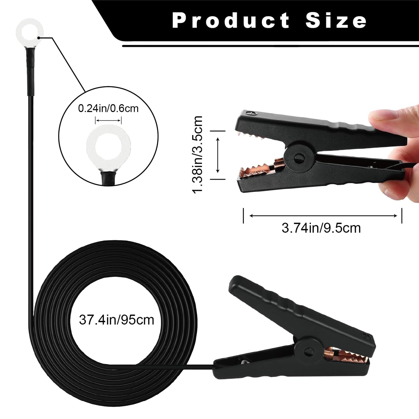 Electric Fence Grounding Rod Set, Ground Rod and Electric Fence Jumper Leads Cable with Alligator Clip, Warning Signs, Grounding Rod for Energizer and Electric Fence Charger