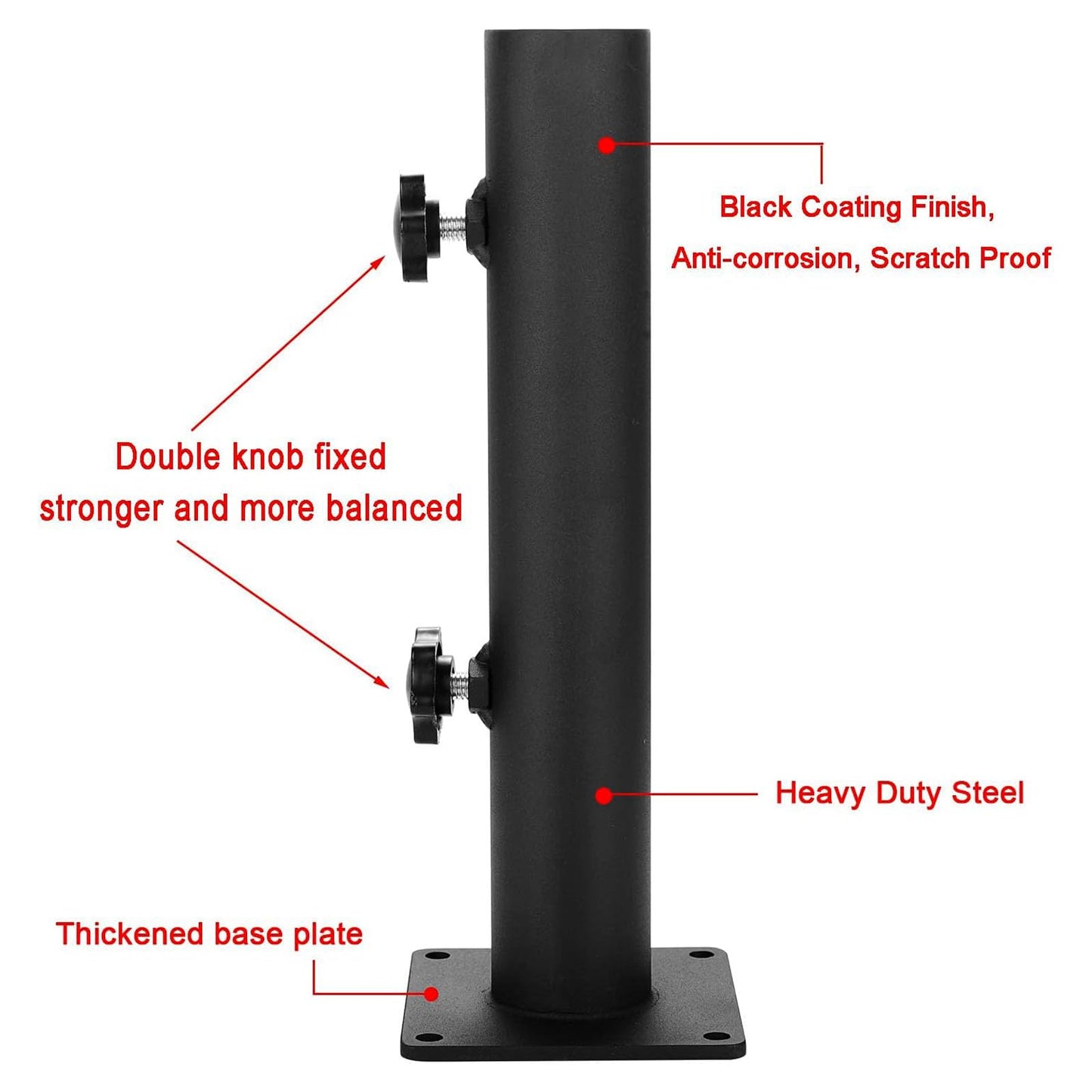 VANROUG Patio Umbrella Base Heavy Duty Umbrella Holder Outdoor Umbrella Base Stand Mount Double Hand-Turn Knob for Deck,Patio, Dock,Boat,Courtyard Balcony,Garden,Pontoons,Picnic Table