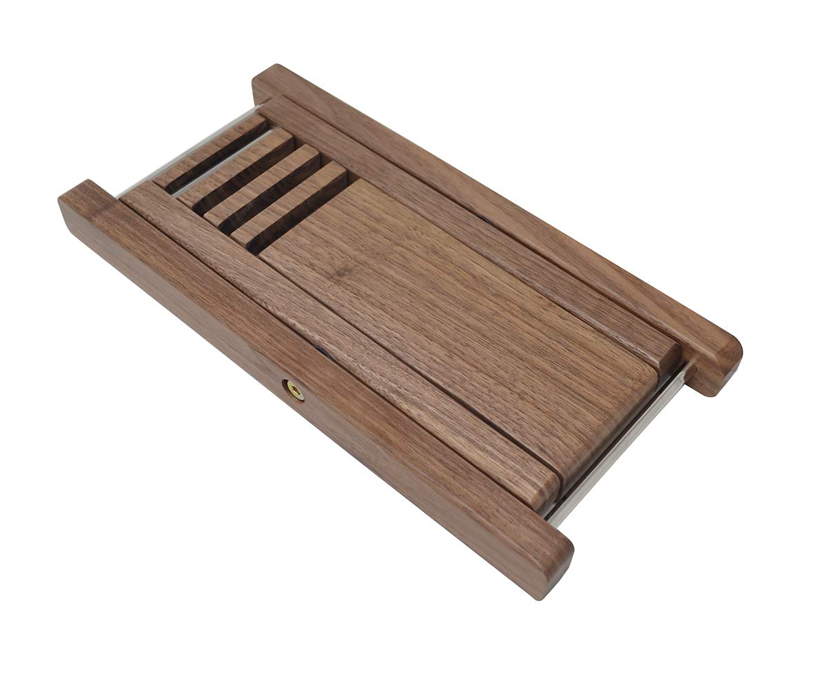 Guitar Foot Stool Black Walnut Solid Wood Guitar Pedal Guitar Foot Rest Stool Pedal 4-Level Adjustable Folding Wood Footstool Pedal
