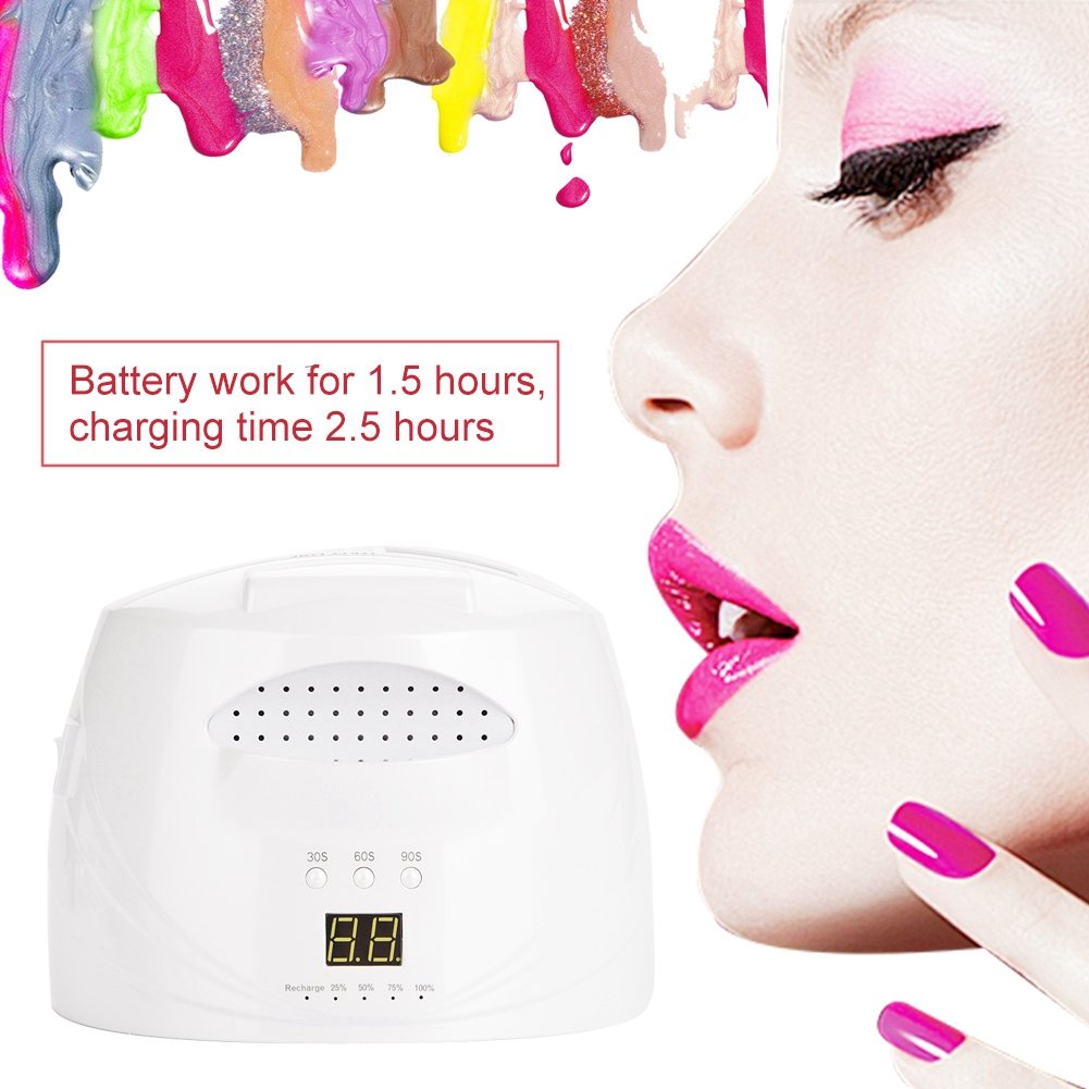 48W Cordless Rechargeable Nail Lamp, Nail Led Nail Polish Dryer Nail Art Tool for Gel Nail (01)