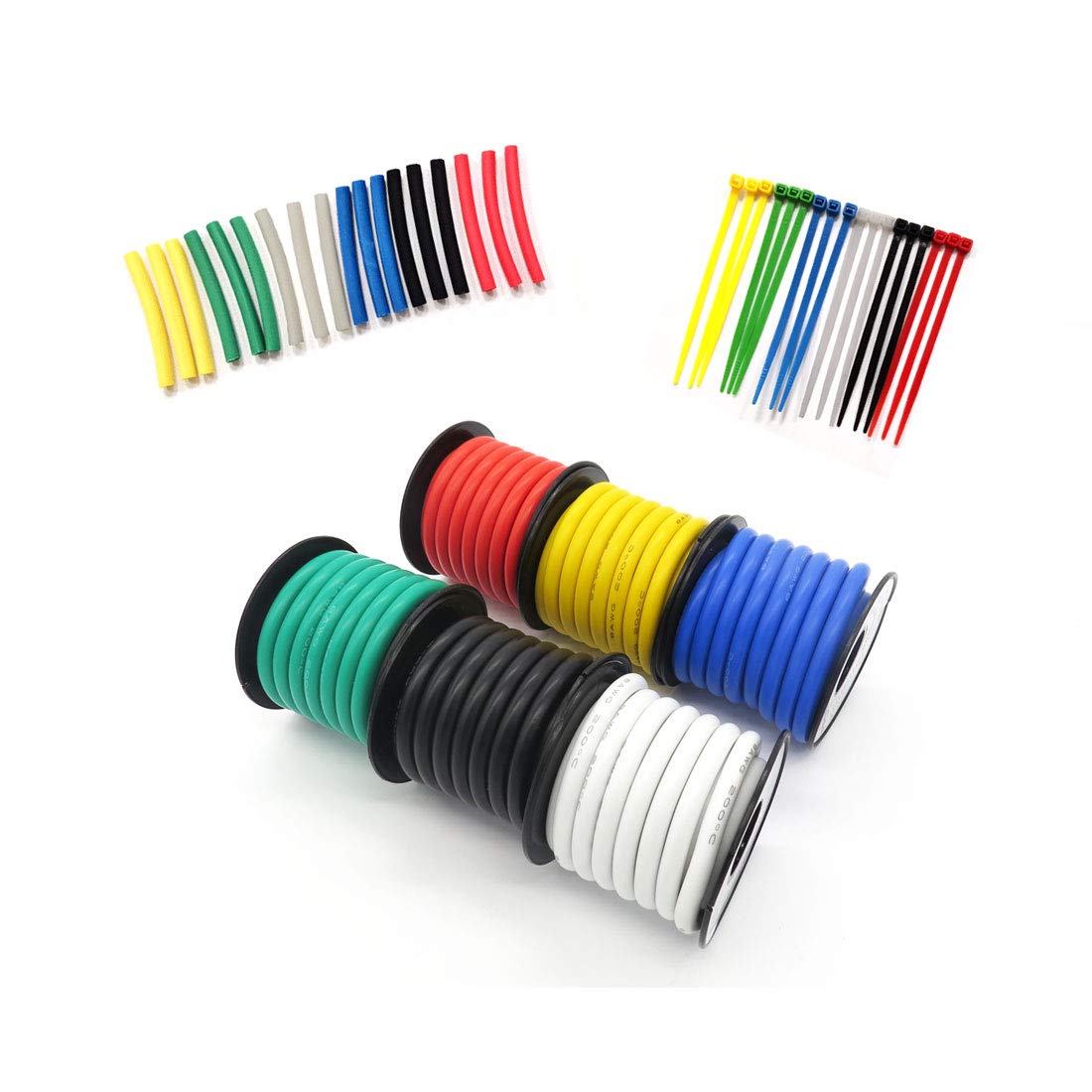 Fermerry Wire 12 Gauge Stranded Wire Kit Silicone Hook up Wire 25ft Each 6 Colors Flexible 12 AWG Electrical Tinned Copper Wire (6 Colors 25FT Each, 12AWG)