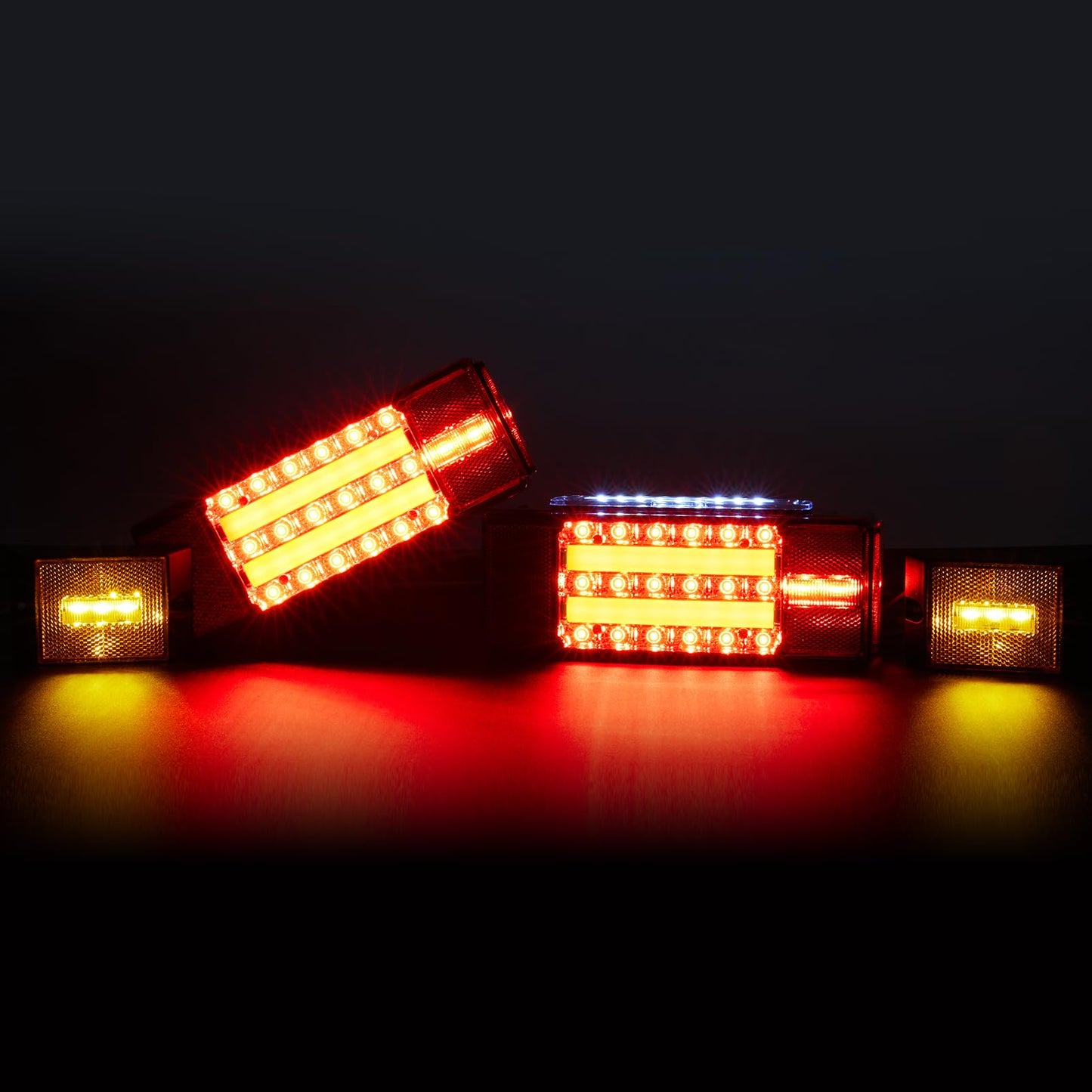 Kohree New LED Submersible Trailer Tail Light Kit, 12V LED Utility Trailer Lights DOT Approval, Submersible License Lights and Wiring Kit Combined Stop,Taillights, Turn for Boat Trailer