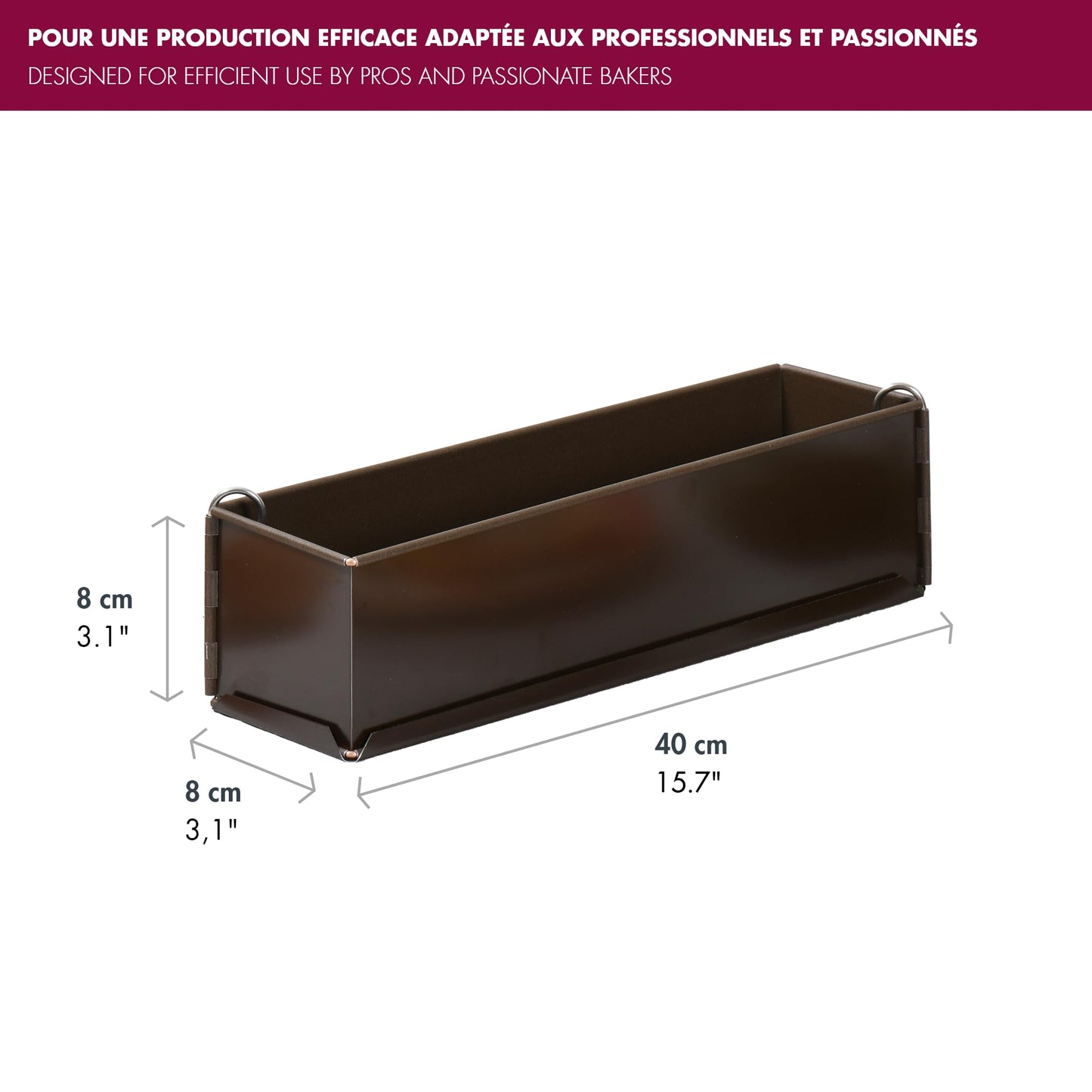 GOBEL Long Pate Mold – Non-Stick – Removable Bottom – 15 3/4" x 3 1/8"