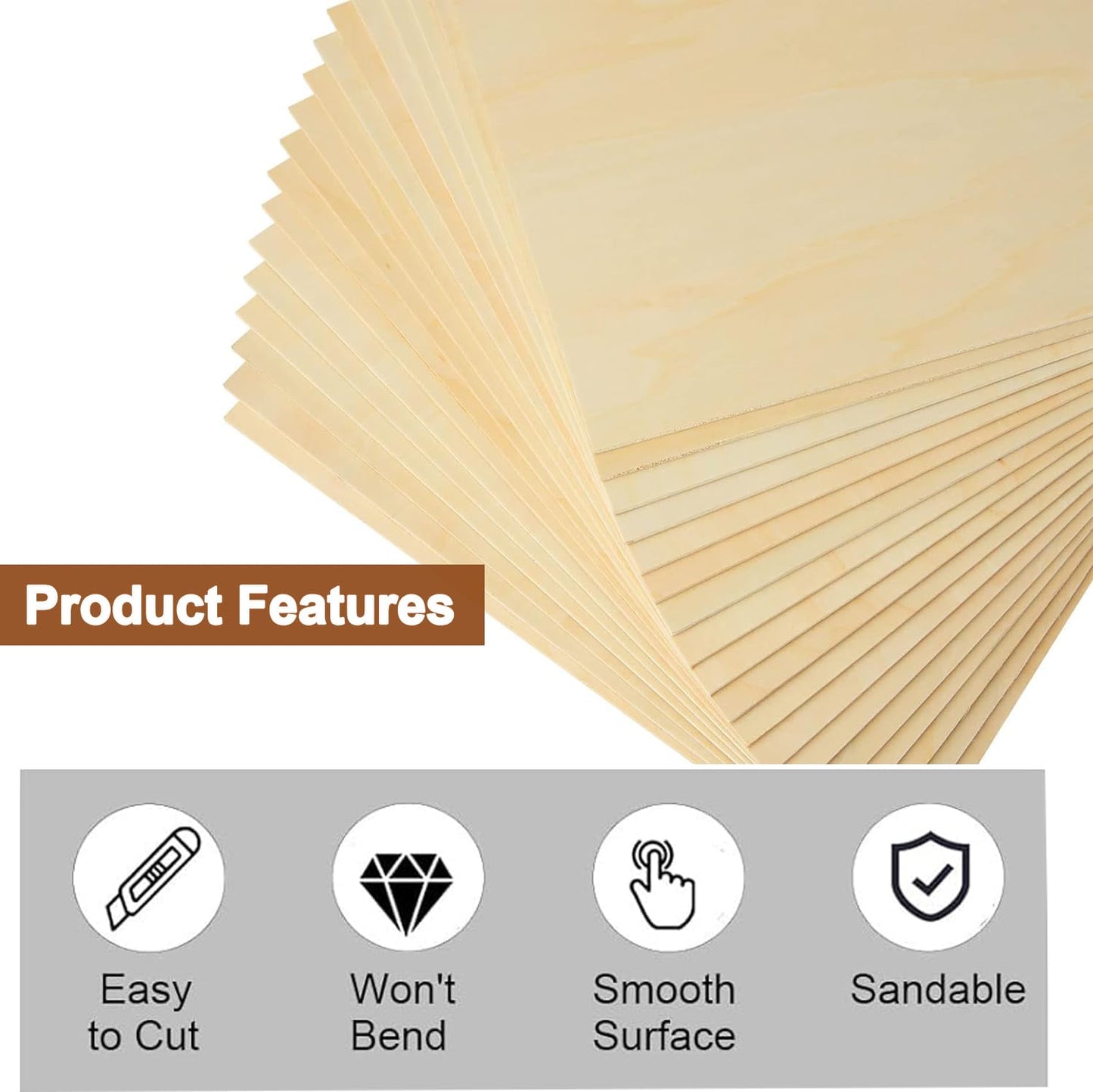 20 Pack Basswood Sheets 1/8 Plywood Sheets 3mm Basswood Sheets, Unfinished Wood Boards for DIY Laser Projects Architectural Model Making Mini House Building Hobby Wood Burning 11.8 × 11.8 Inch