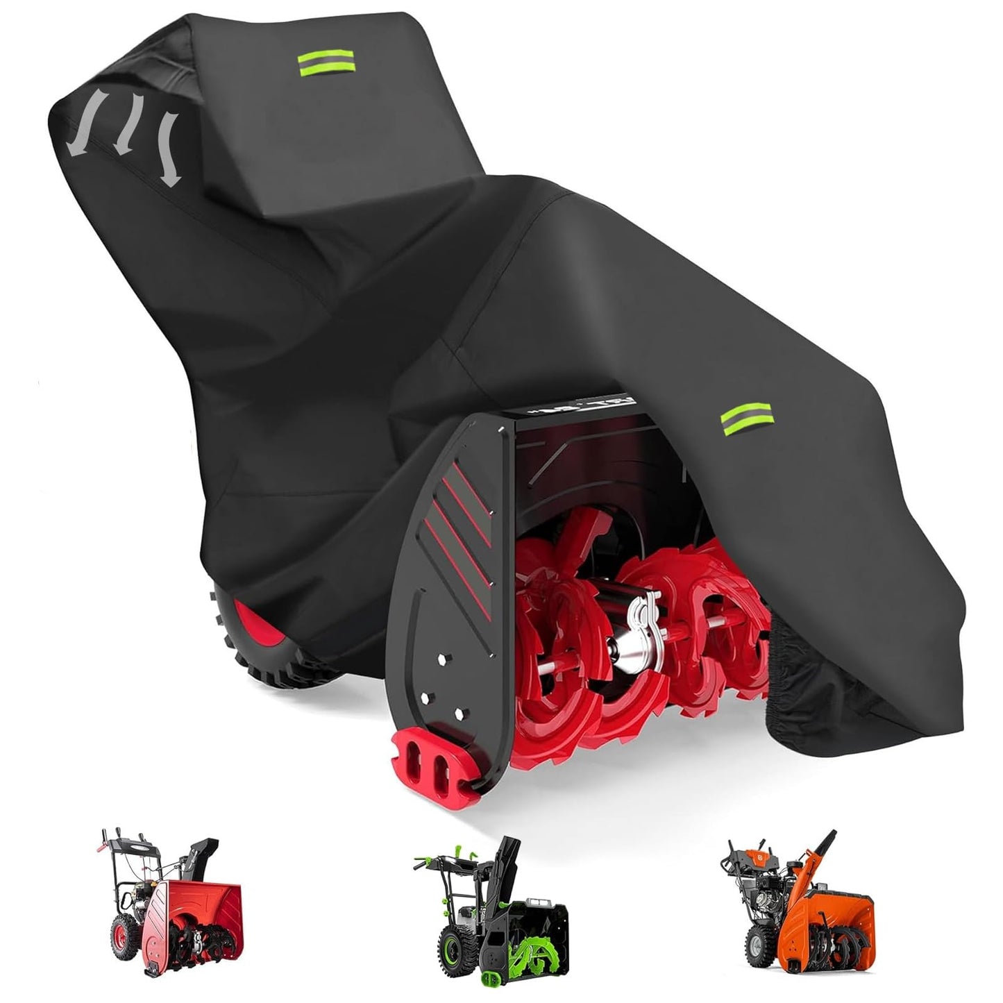 Snow Blower Cover Waterproof Windproof - Heavy Duty 420D Marine Grade Fabric, Universal Fit Snow Blower Covers UV Proof Outdoor Protection