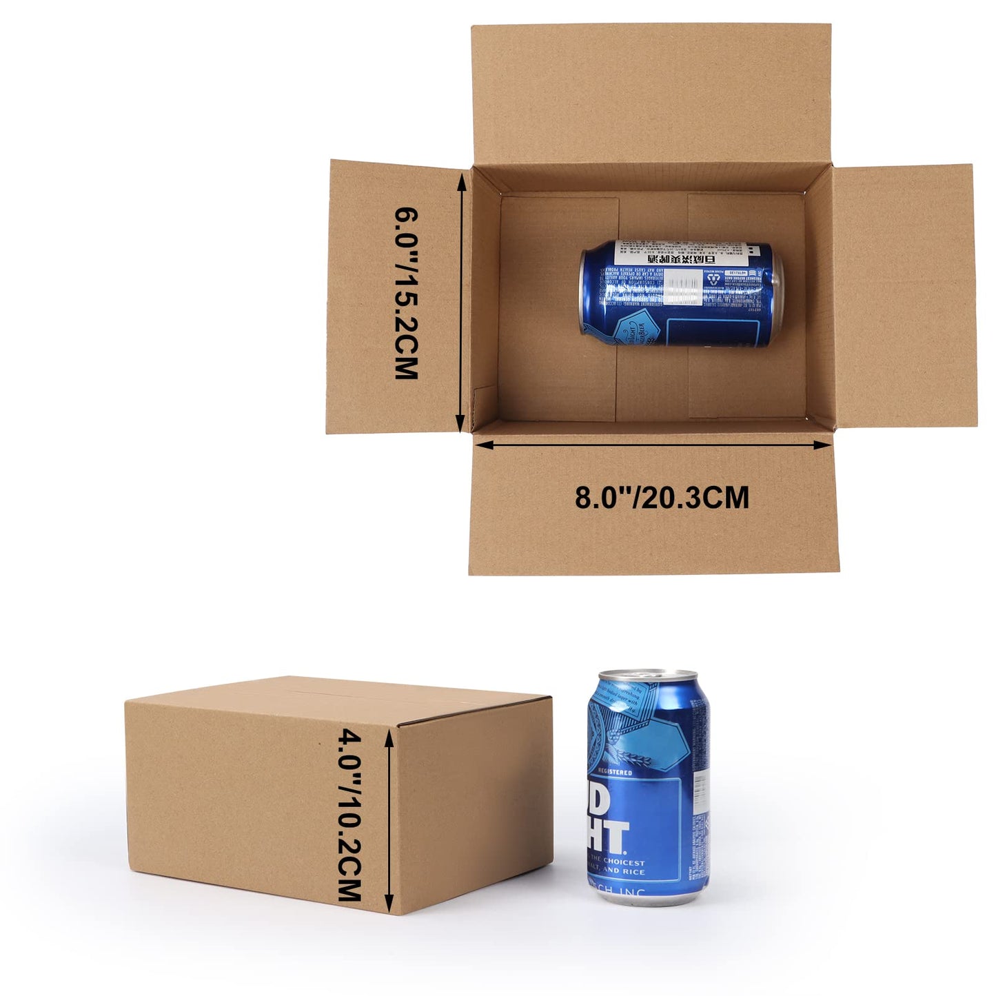 CRUGLA 40 Packs 8x6x4 Shipping Box Kraft Cardboard Corrugated Boxes Mailers Bulk for Packaging