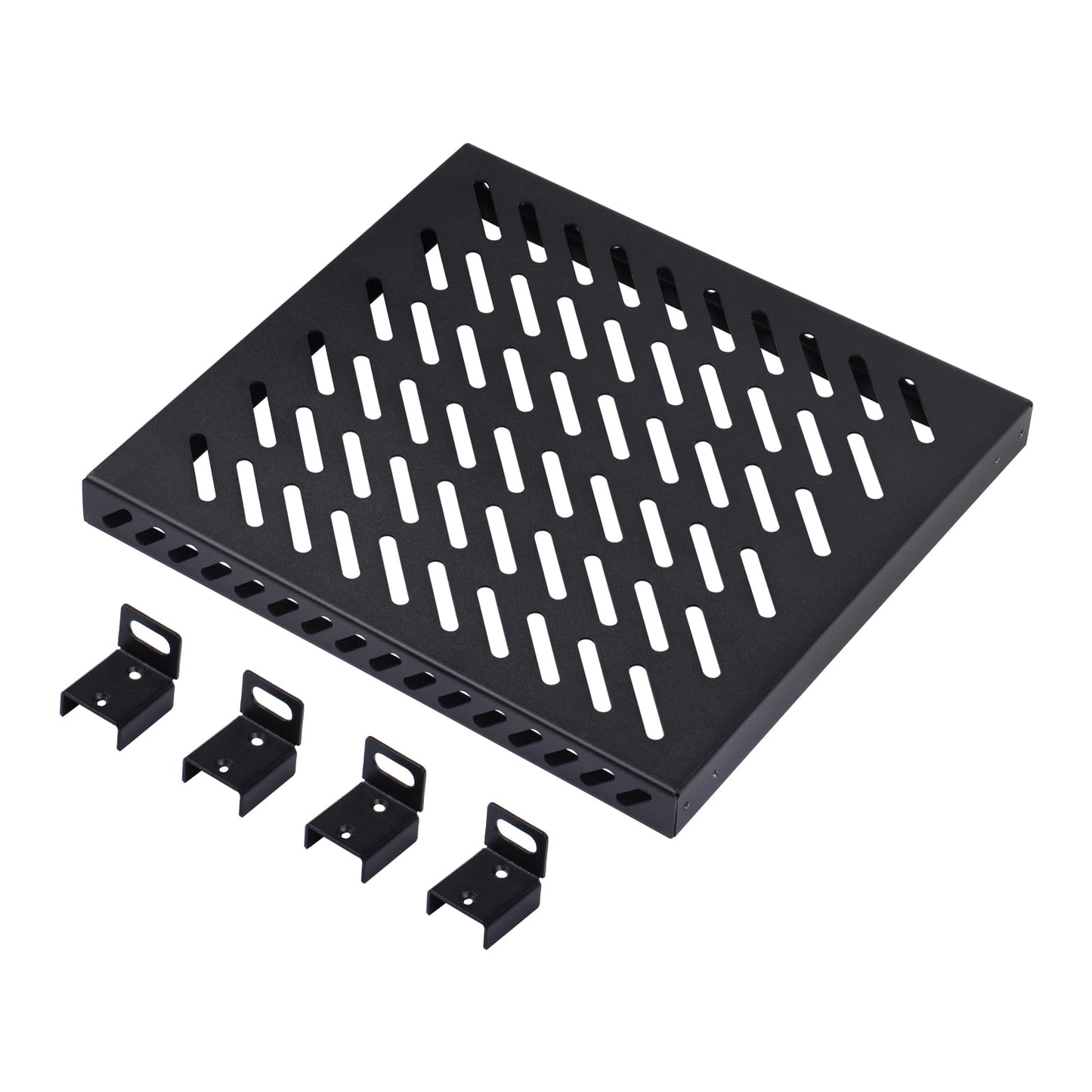 GeeekPi 0.5U Heavy Duty Server Rack for DeskPi RackMate T1/T0 Server Rack and 10" Network Cabinet Server Rack, Perforated Design, 25kg Load Capacity, Black