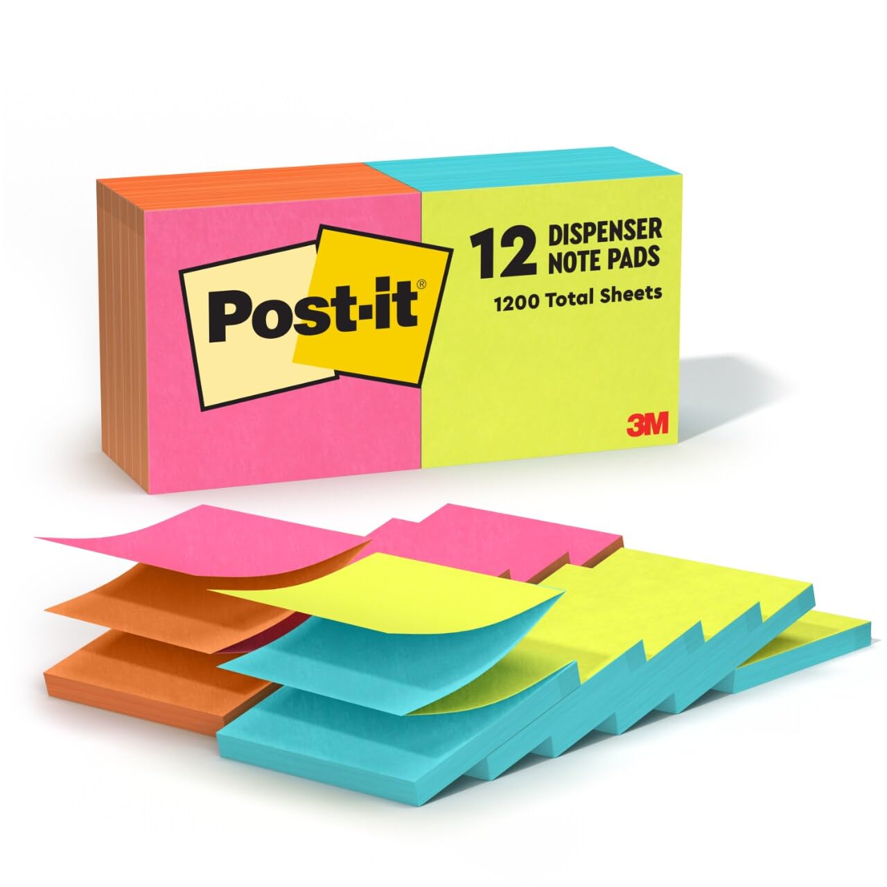 Post-it Pop-up Notes, 3 in x 3 in, Cape Town Collection, 12 Pads/Pack (R330-N-ALT)
