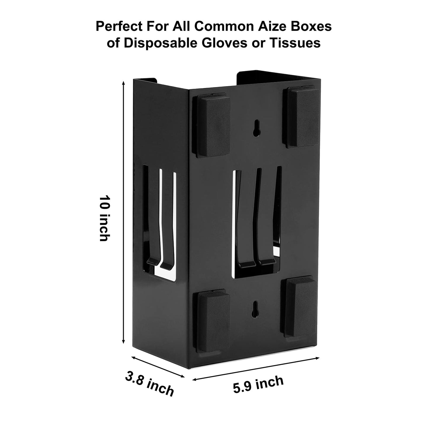 CASOMAN 2PCS Magnetic Glove/Tissue Dispenser, Black & Red, 8LBS Capacity, Glove Dispenser Wall Mount, Glove Box Holder, Glove Holder for Wall Mount, Magnetic Glove Box Holder