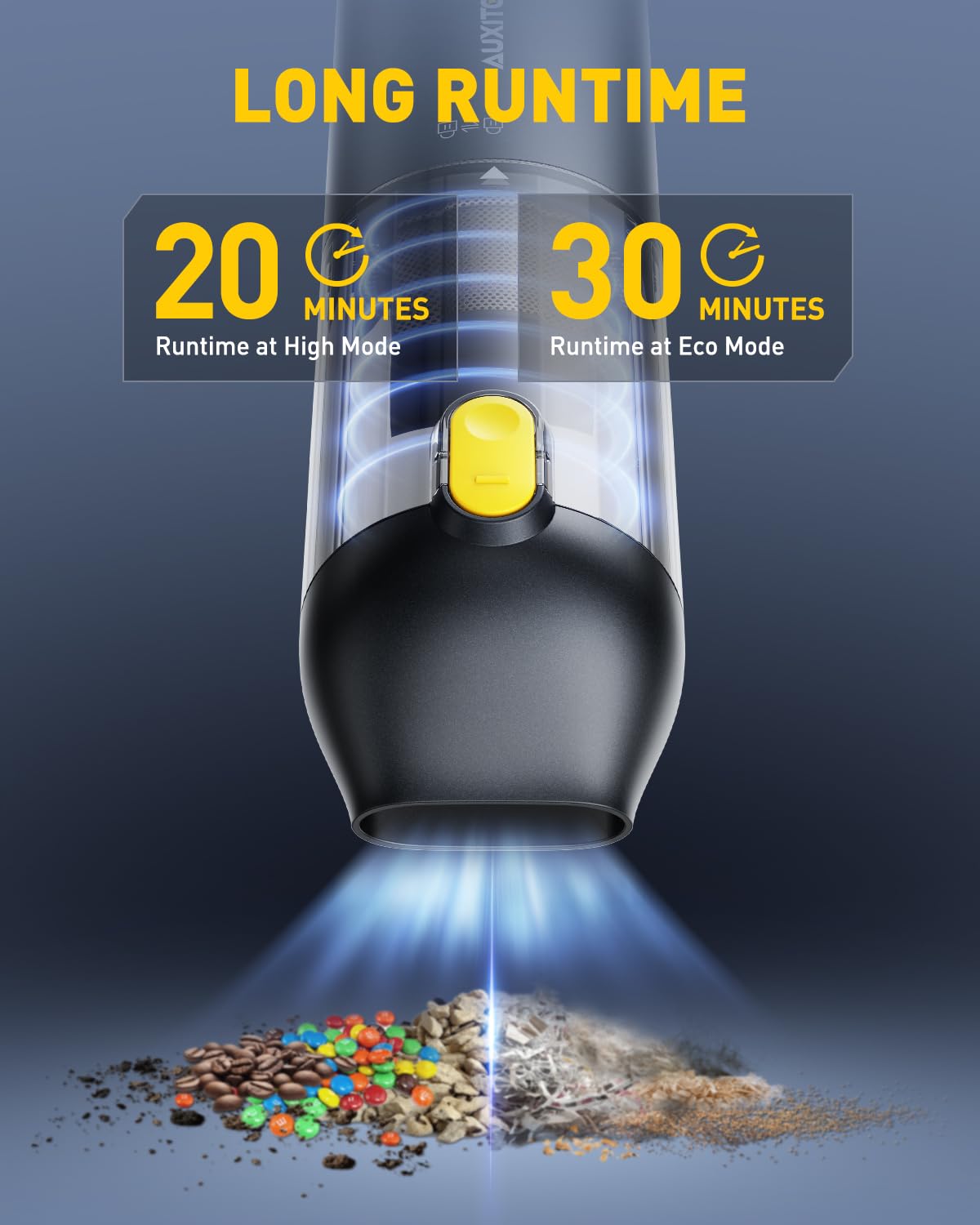 AUXITO Car Vacuum Cleaner, 14000Pa Powerful Suction Handheld Vacuum Cordless, 4 in 1 Mini Portable Car Vacuum Cordless, Small Vacuum Dust Buster for Car, Home, Pet, Office