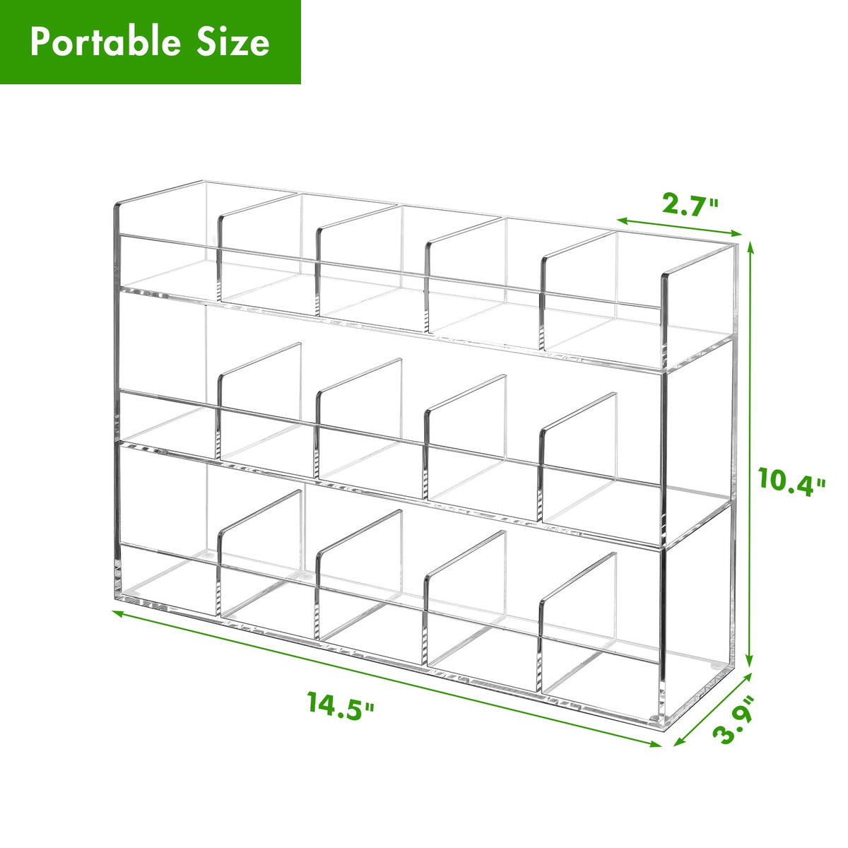 BEYGORM Acrylic Tea Bag Organizer for 270 Tea Packets, No Assembly Required Display Holder for Countertop, Vertical Tea Bag Caddy for Cabinet, Tea bar Accessories, Teabags Storage Containers