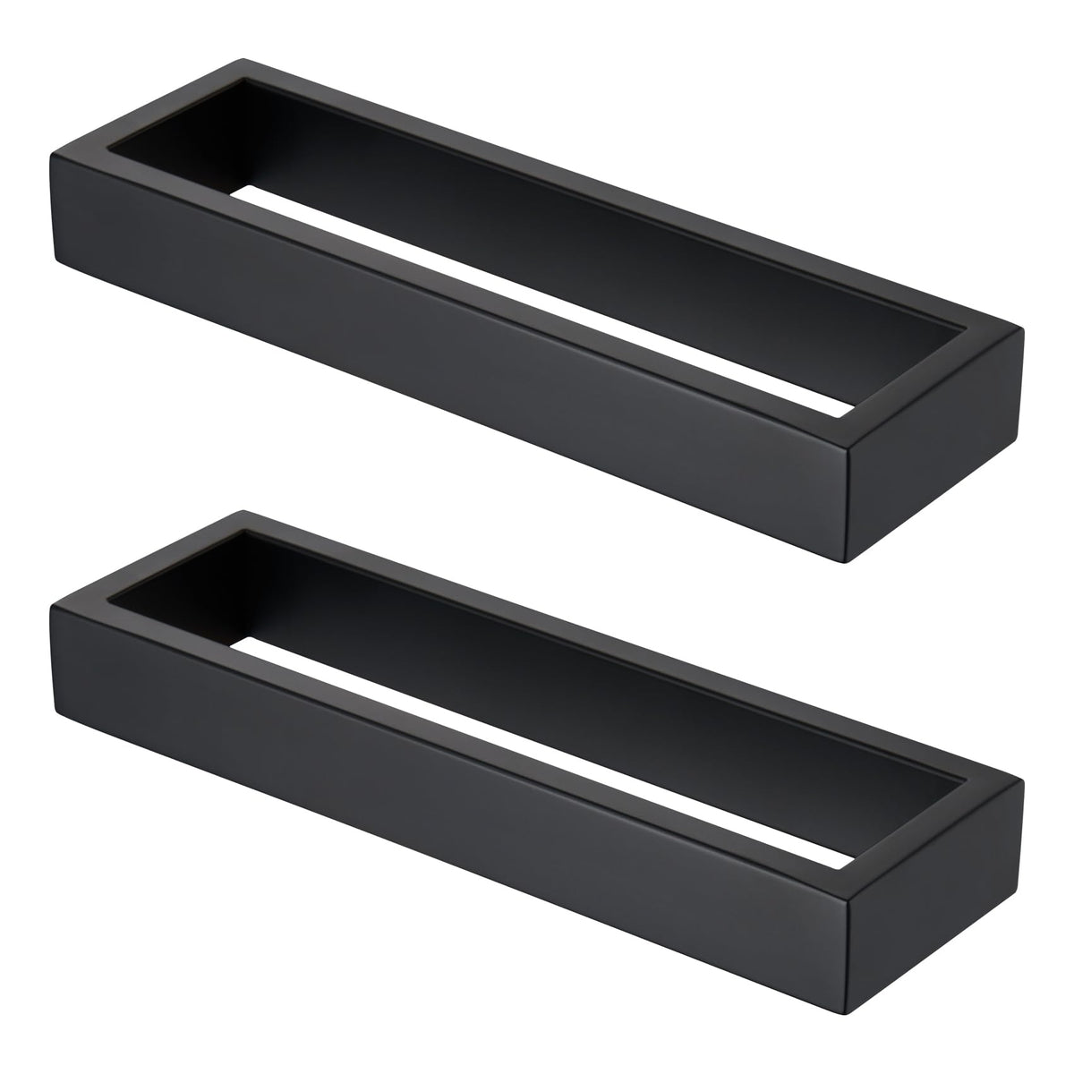 KOKOSIRI Towel Rings Matte Black Hand Towel Bar Holder 9-Inch Kitchen Rack Stainless Steel for Bathroom Hardware Wall Mounted, 2 Pack B4008BK-L9-P2
