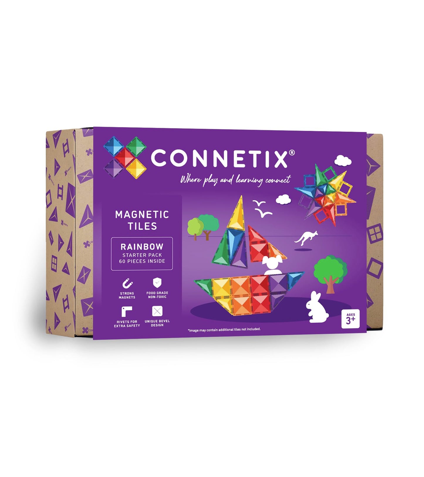 CONNETIX Rainbow Starter Pack, 60 Pieces