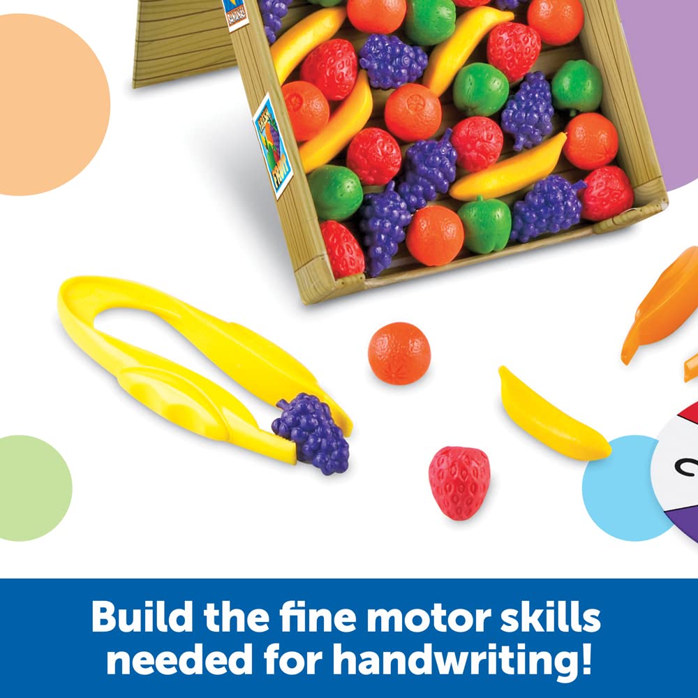 Learning Resources Avalanche Fruit Stand, Fine Motor/Grip Game, 42 Piece Set, Ages 3+ (LER5070)