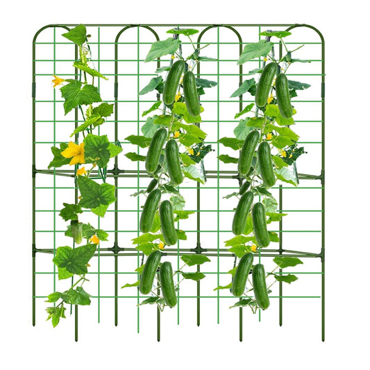 160 * 120cm Garden Trellis Cucumber Plant Trellis for Raised Bed with Netting Gloves Garden Tools for Vegetables for Plant Support Peas Fruit Flower Grape(Green)