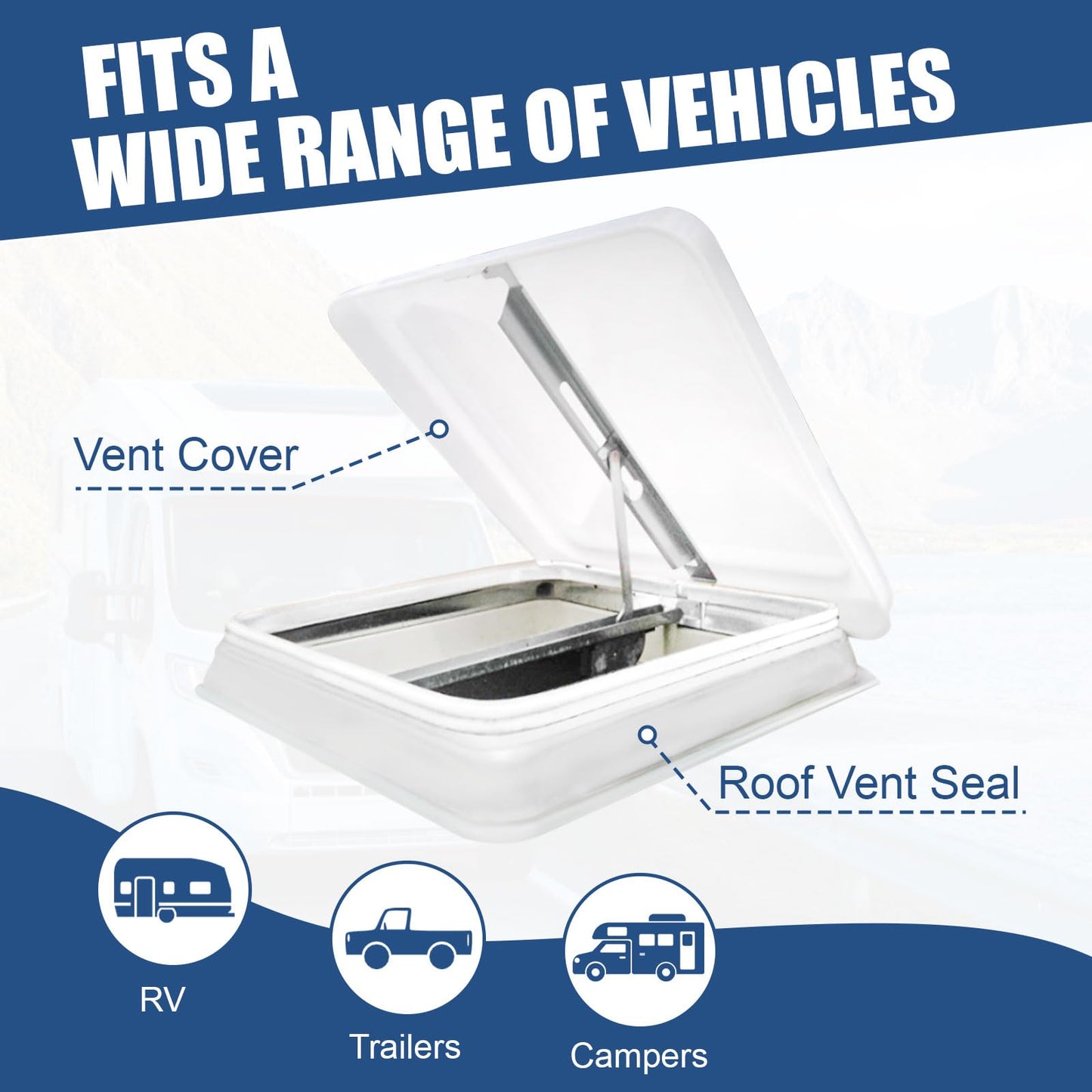 13 Inch Roof Vent Cover Compatible with RV,Universal Trailer Camper Vent Lid for Vent Fan Motorhome Trailer,2 Pack
