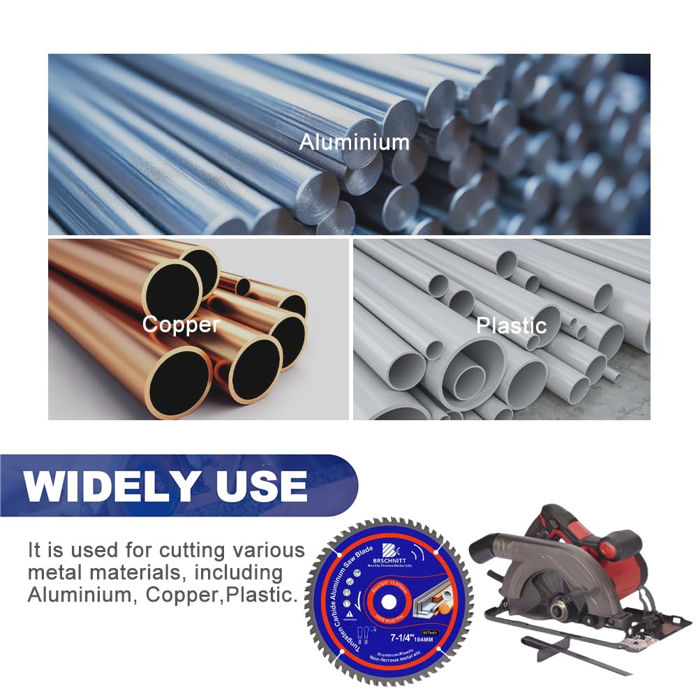 BRSCHNITT 12Inch 100Tooth TCG Metal Saw Blade - for Aluminum Plastics and Non Ferrous 1" Arbor