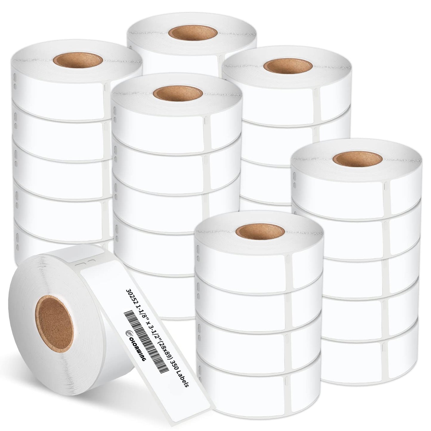 COLORWING Replace for Dymo 30252 (1-1/8" x 3-1/2") 28mm x 89mm White Mailing Address Labels, Work with Dymo Label Writer 450, 450 Turbo, 4XL, 400 Printers [30 Rolls/10500 Labels] [Not for 550&5XL]