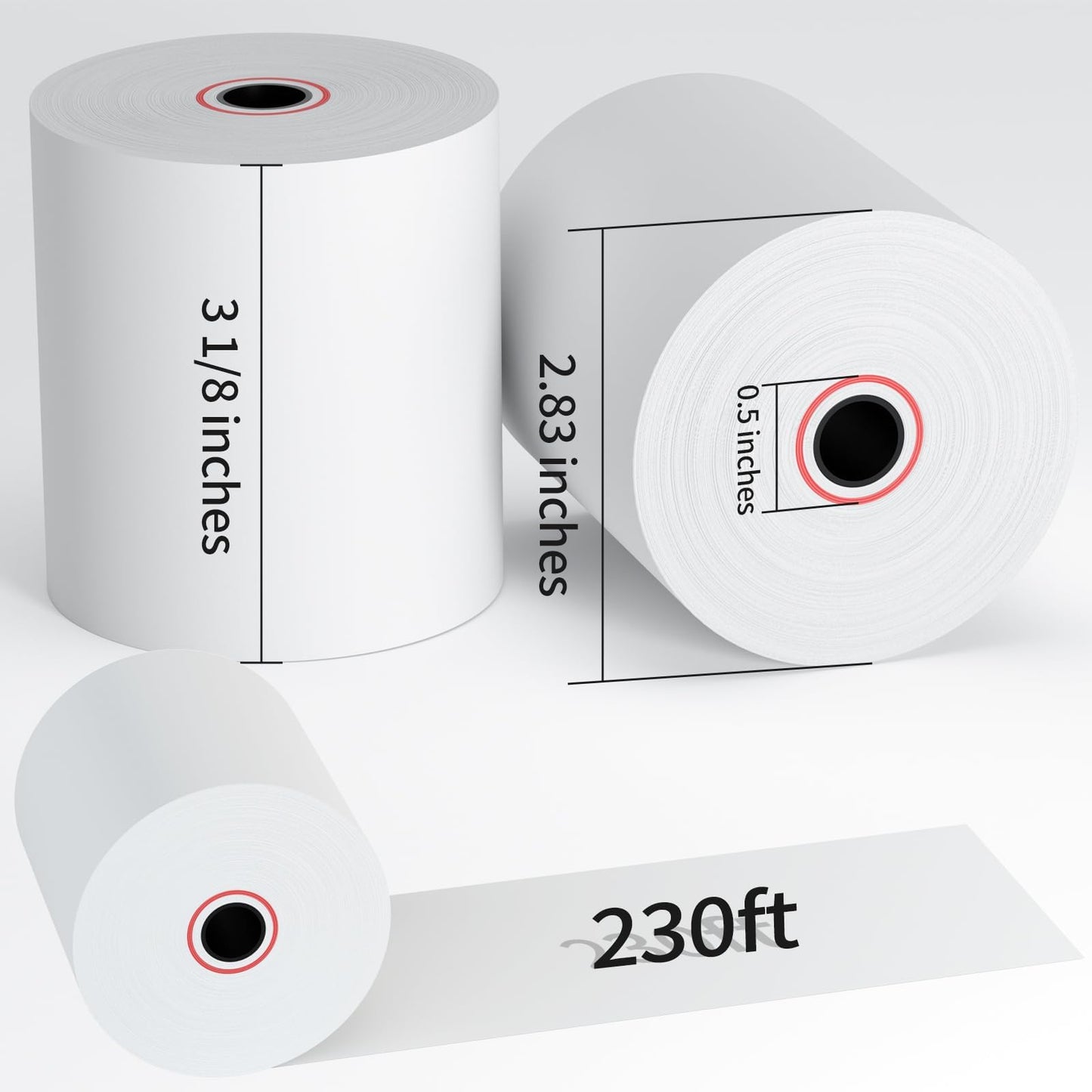30 Rolls 3 1/8 x 230 ft Thermal Paper Receipt Rolls Cash Register POS Paper fits Credit Card Terminals, 80mm Thermal Receipt Paper, Thermal Paper Rolls - BPA Free