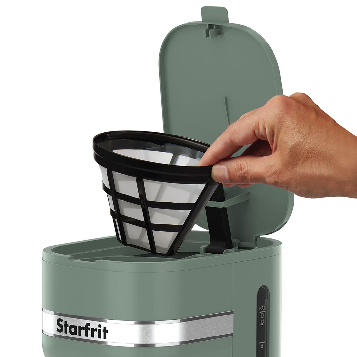 Starfrit 10-Cup Coffee Maker – Keep Warm Function – Reusable Filter Basket – Easy to clean – 900W – Sage