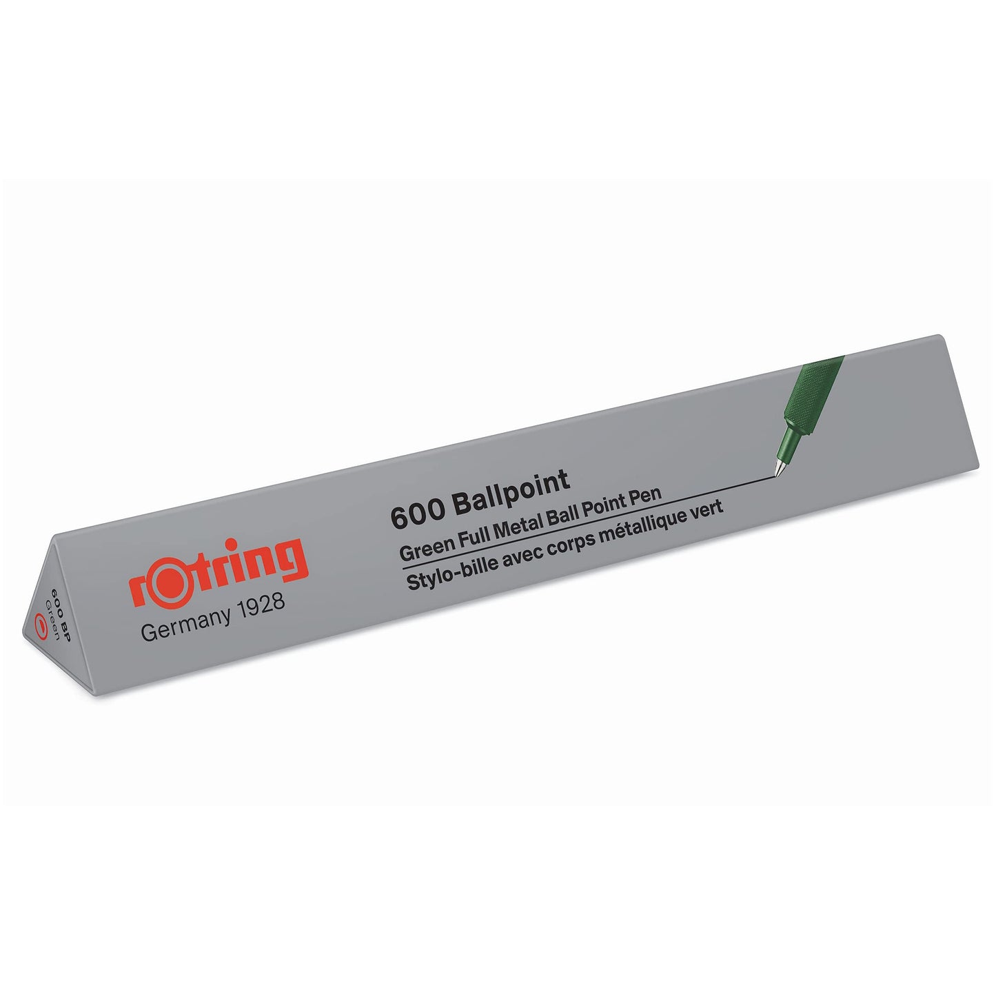 rOtring 600 Ballpoint Pen, Medium Point, Blue Ink, Green Barrel, Refillable