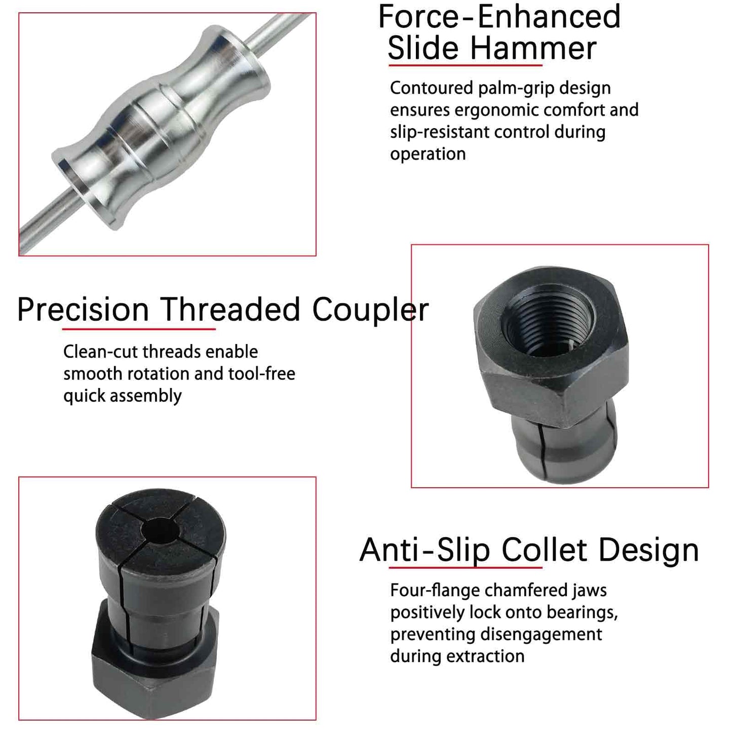 YuYBrightmi 12pcs Blind Hole Collet Bearing Puller Set,8-32mm Inner Bearing Extractor with Slide Hammer Internal Bearing Extractor Puller Kit for Motorcycles, ATVs, and Scooters etc