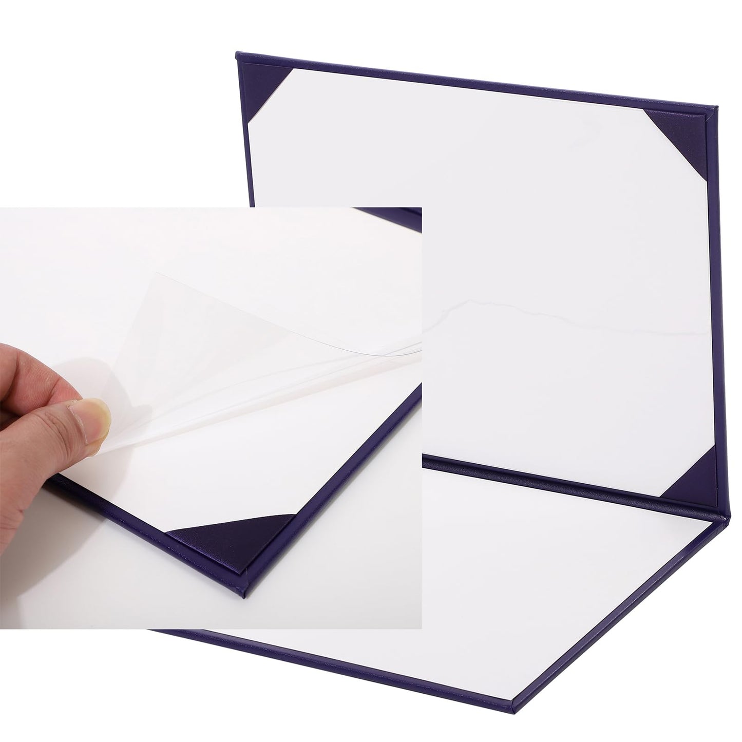 Gradwow 5 Pack Graduation Certificate Holders 8.5''x11'' Imprinted Diploma Covers PU Leather Document Cover for Adults (Purple, 8.5''x11'')