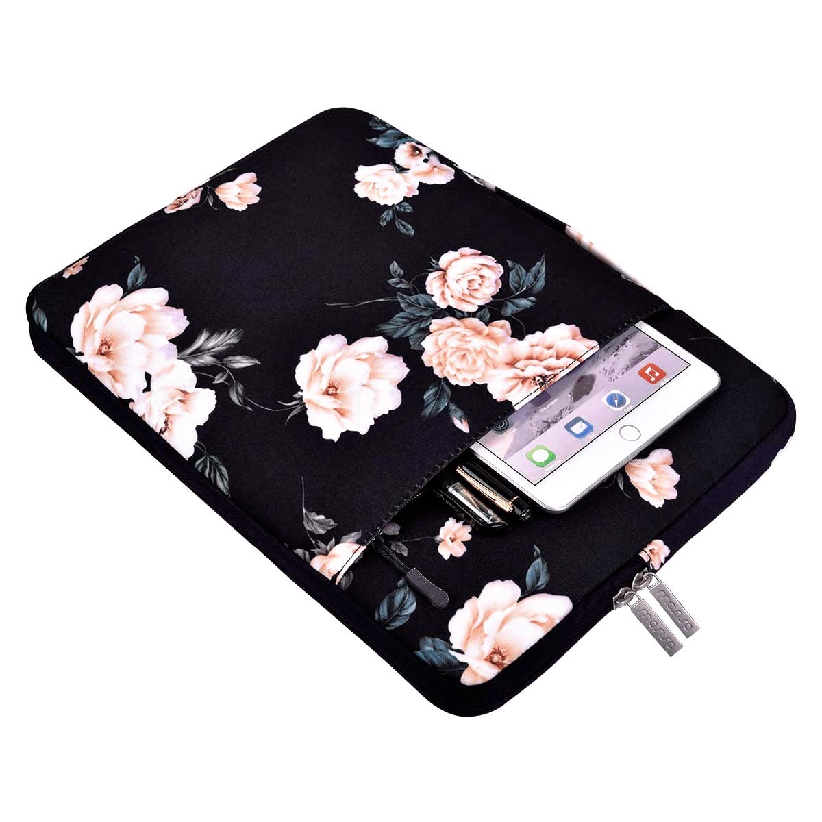 MOSISO Laptop Sleeve Compatible with MacBook Pro 16 inch 2023-2019 M2 A2780 M1 A2485 Pro/Max A2141/Pro Retina 15 A1398, 15-15.6 inch Notebook Computer, Polyester Camellia Multifunctional Briefcase Bag