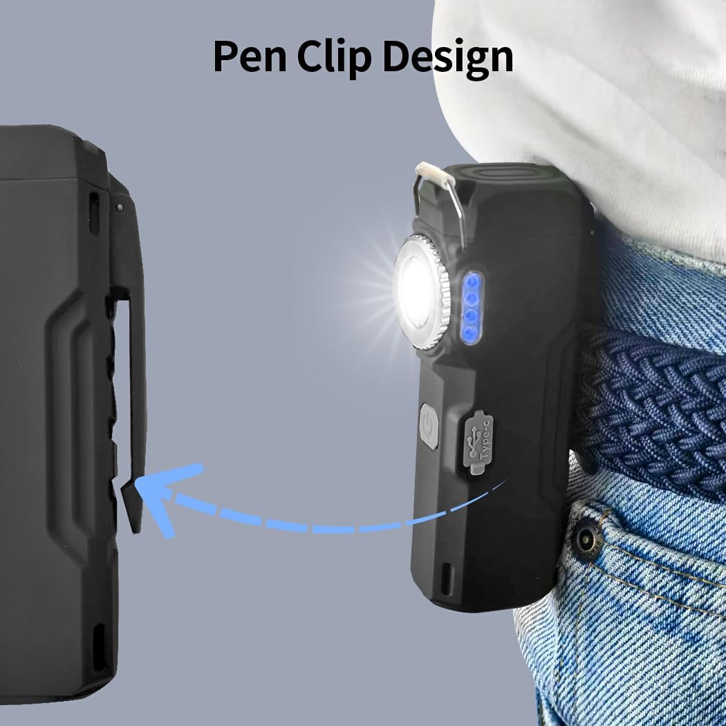 BY-J Electric Lighter with Digital Display and Flashlight - Type C Smart Fast Charge, Plasma Arc, Waterproof and Windproof Flameless Cool for Camping, Hiking, Outdoor Activities, Black