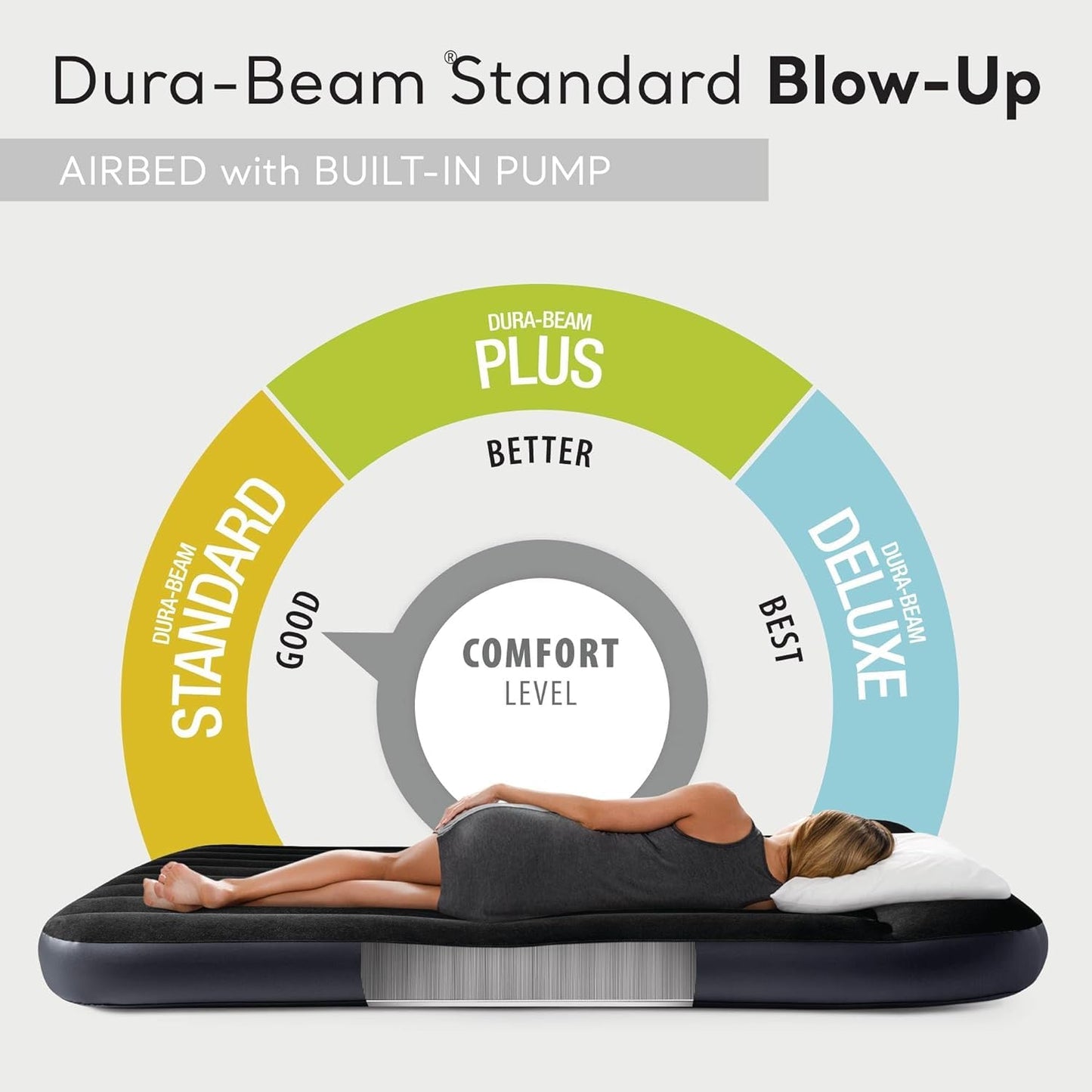 Intex Dura-Beam® Standard Downy Queen Air Mattress 10" Queen with Hand Pump