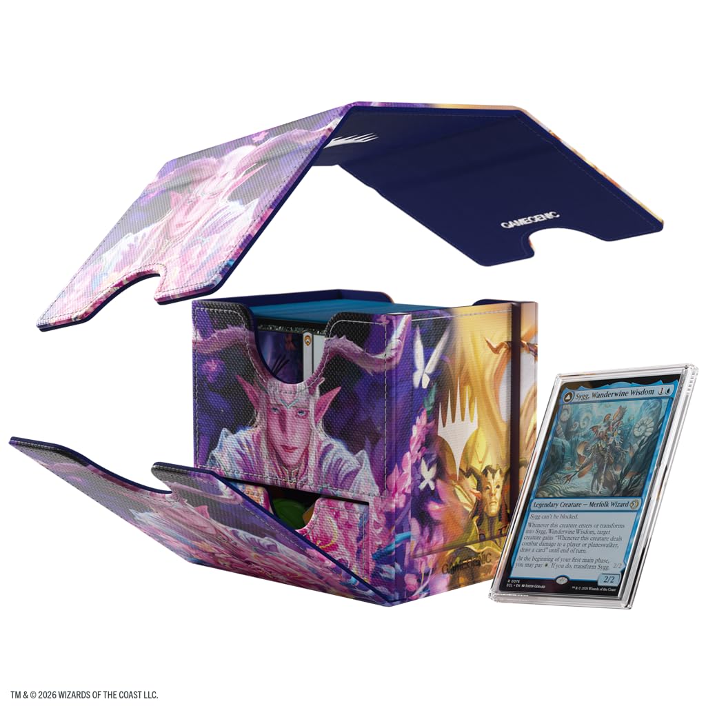 GameGenic Deck Box – MTG Lorwyn Eclipsed Sidekick Pro XL 100ct Morcants / Dawnhand – Premium Sideloading Commander Box with Drawer and Slide Case – Compatible with Magic: The Gathering Cards