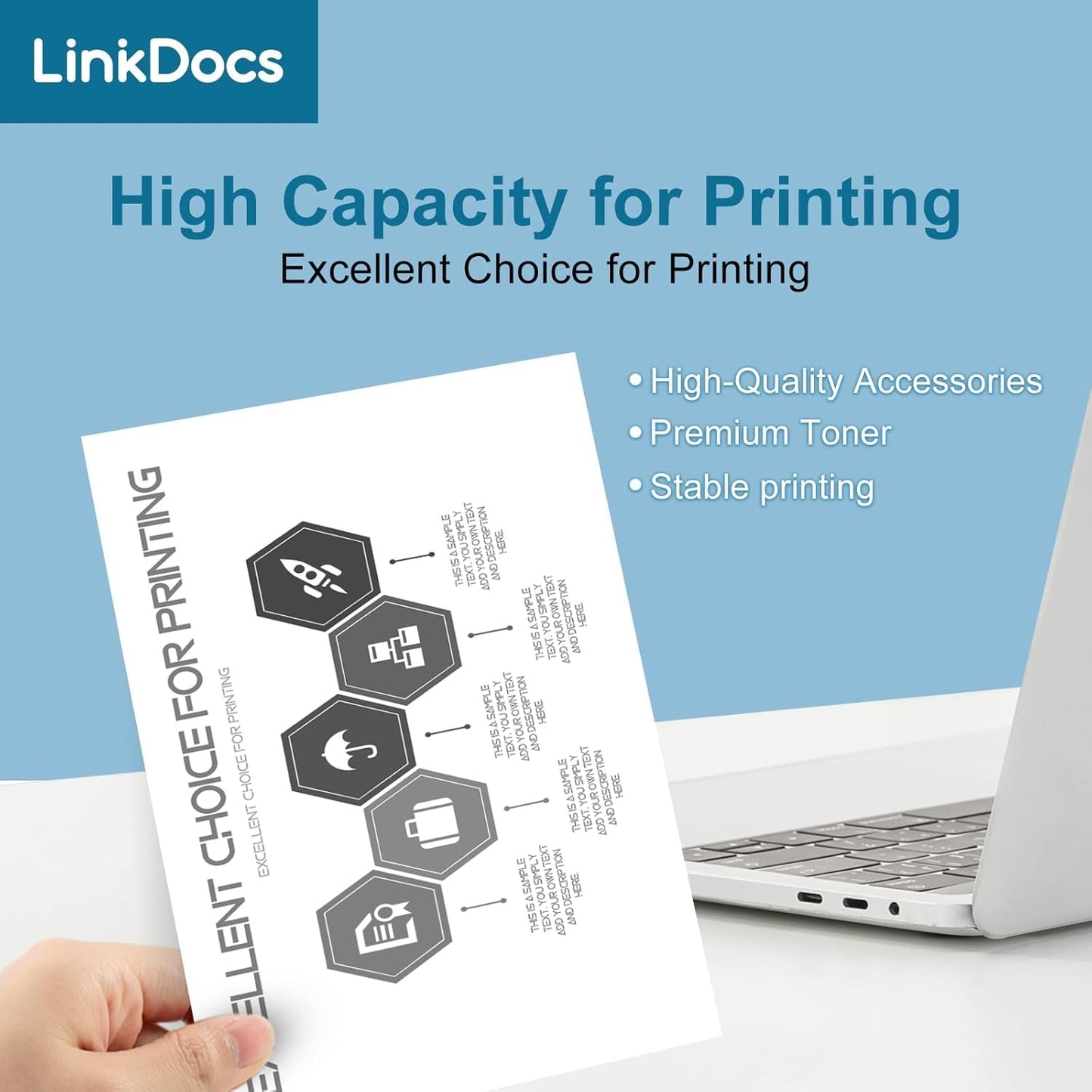 LinkDocs TN830XL Toner Cartridge Compatible Replacement for Brother 830XL TN830 TN830XL Work with Brother HL-L2460DW DCP-L2640DW HL-L2400D HL-L2405W MFC-L2820DW Printer (Black, 2PK)