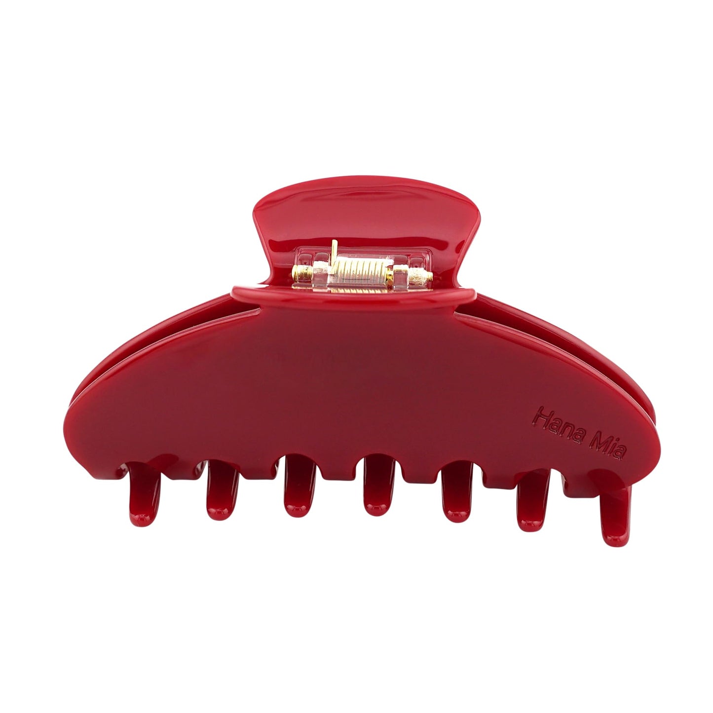 Hana Mia premium durable acetate hair claw - cute clip for thick or thin hair | large claws | 4 inch red claw clip for women (red)