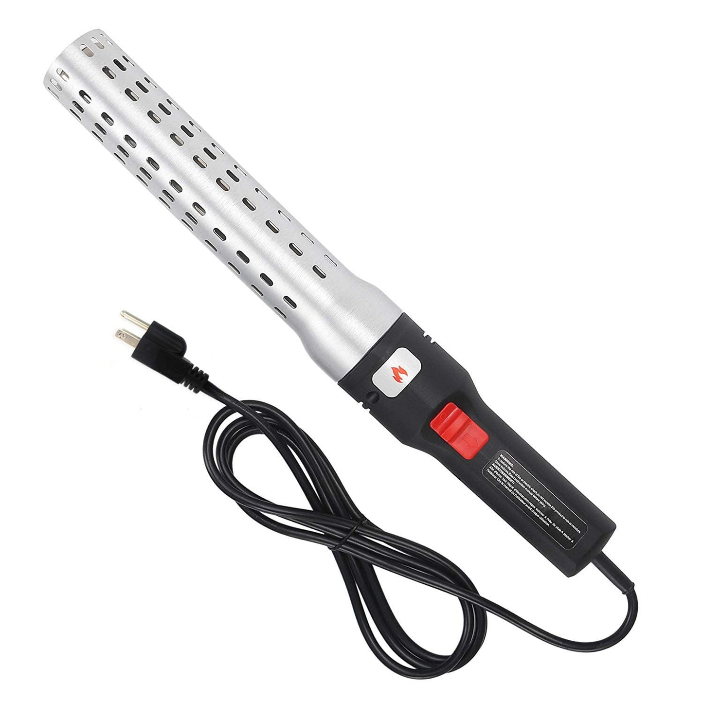 Luckystar Electric Fire Starter, Charcoal Starter, BBQ Smoker, Grill Starter, Chemical Free Heated Air with Built-in Blower (Silver)