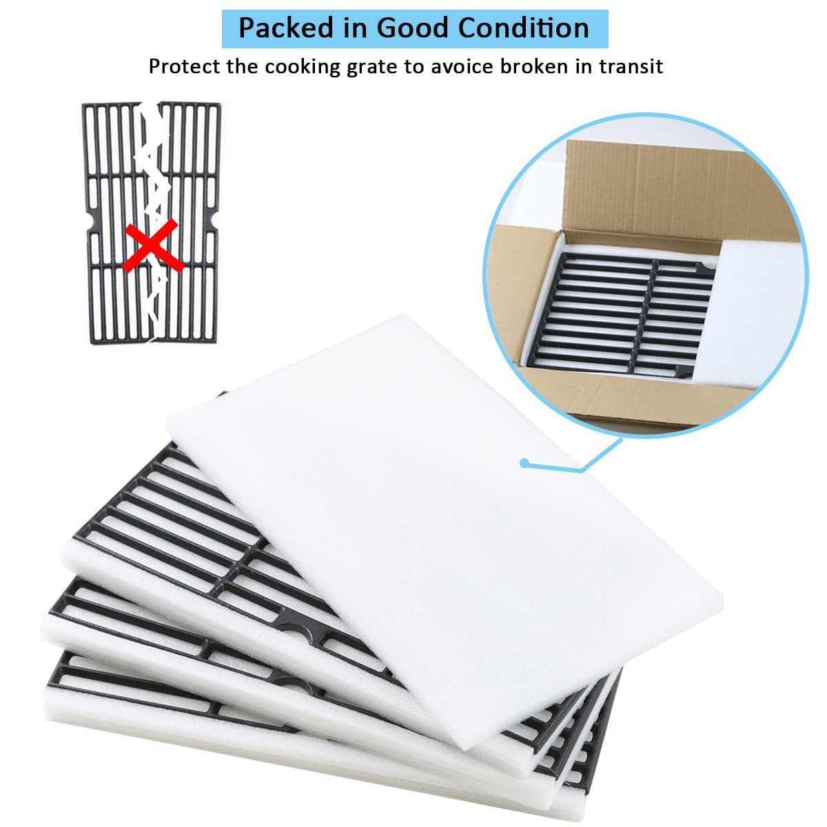 Gcostar Grill Grates Replacement for Charbroil Advantage 463344116 Gas2coal 463340516 Cooking Grids for G460-0500-w1 463343015 463340516 463370516 G530-b700-w1 463672416 463344116