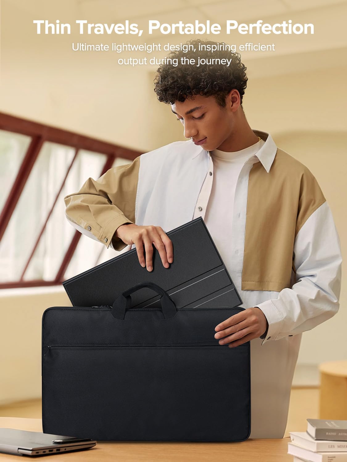 EVICIV 24 Inch Sleeve Case Built-in Soft Lining Padded Zipper, Durable Handle-Waterproof Protective Laptop Bag Compatible with Laptop/Portable Monitor/Notebook/Tablet for 18-24 Inch Accessory Storage