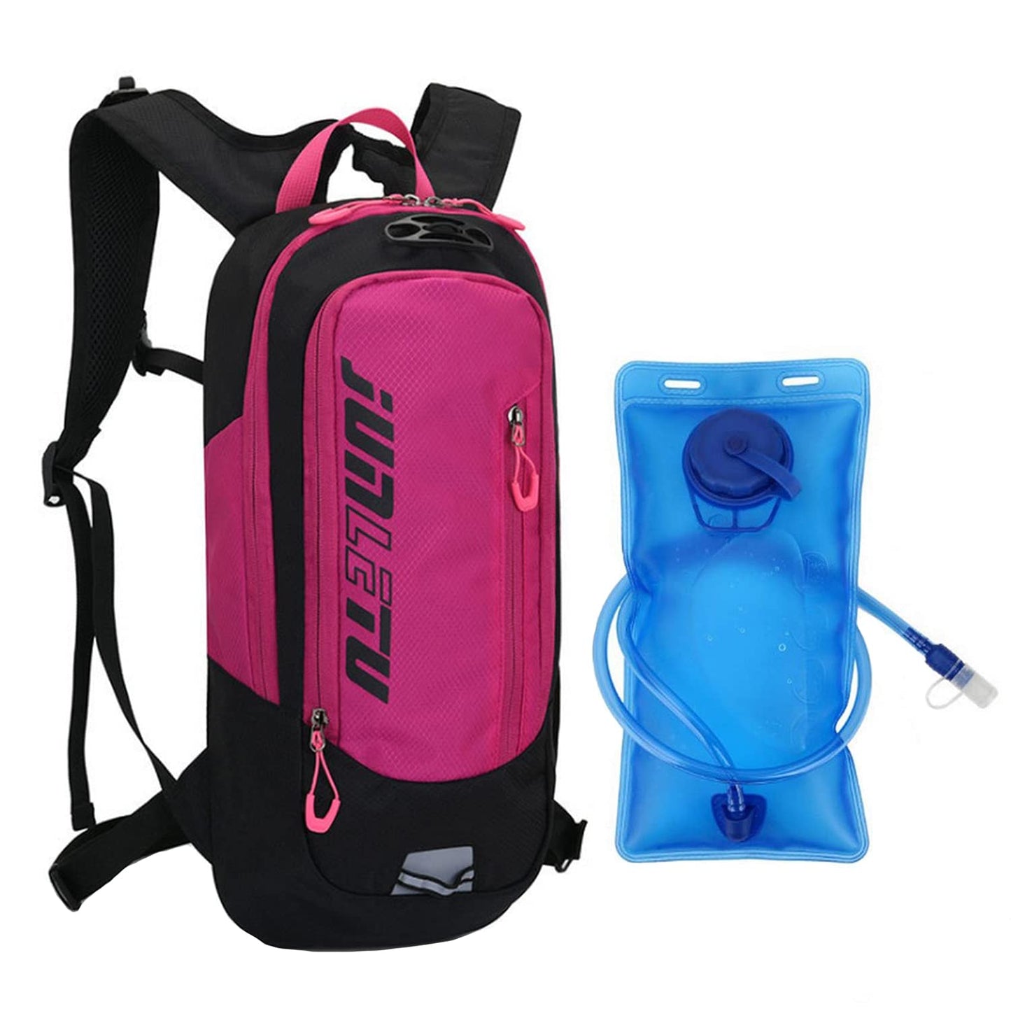 Clakllie Portable Cycling Backpack with 2L Water Bladder Hydration Pack for Men Women Hiking Ski Running Biking Camping,OT04-Pink